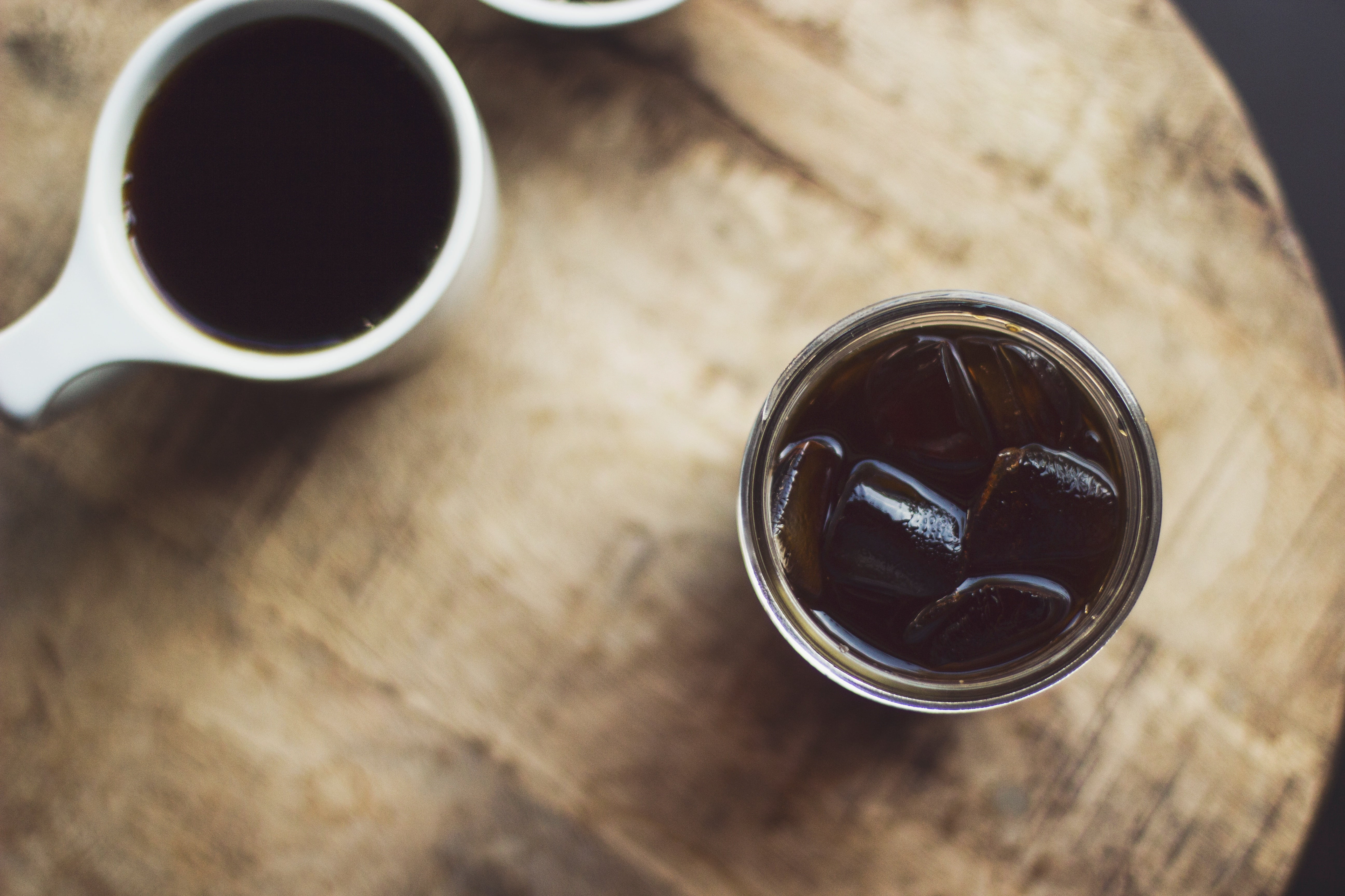brown, backgrounds, table, espresso, rustic, highball, caffeine, glass, refreshment, black Color, drink, black tea, black coffee, wood - Material, coffee, HD Wallpaper