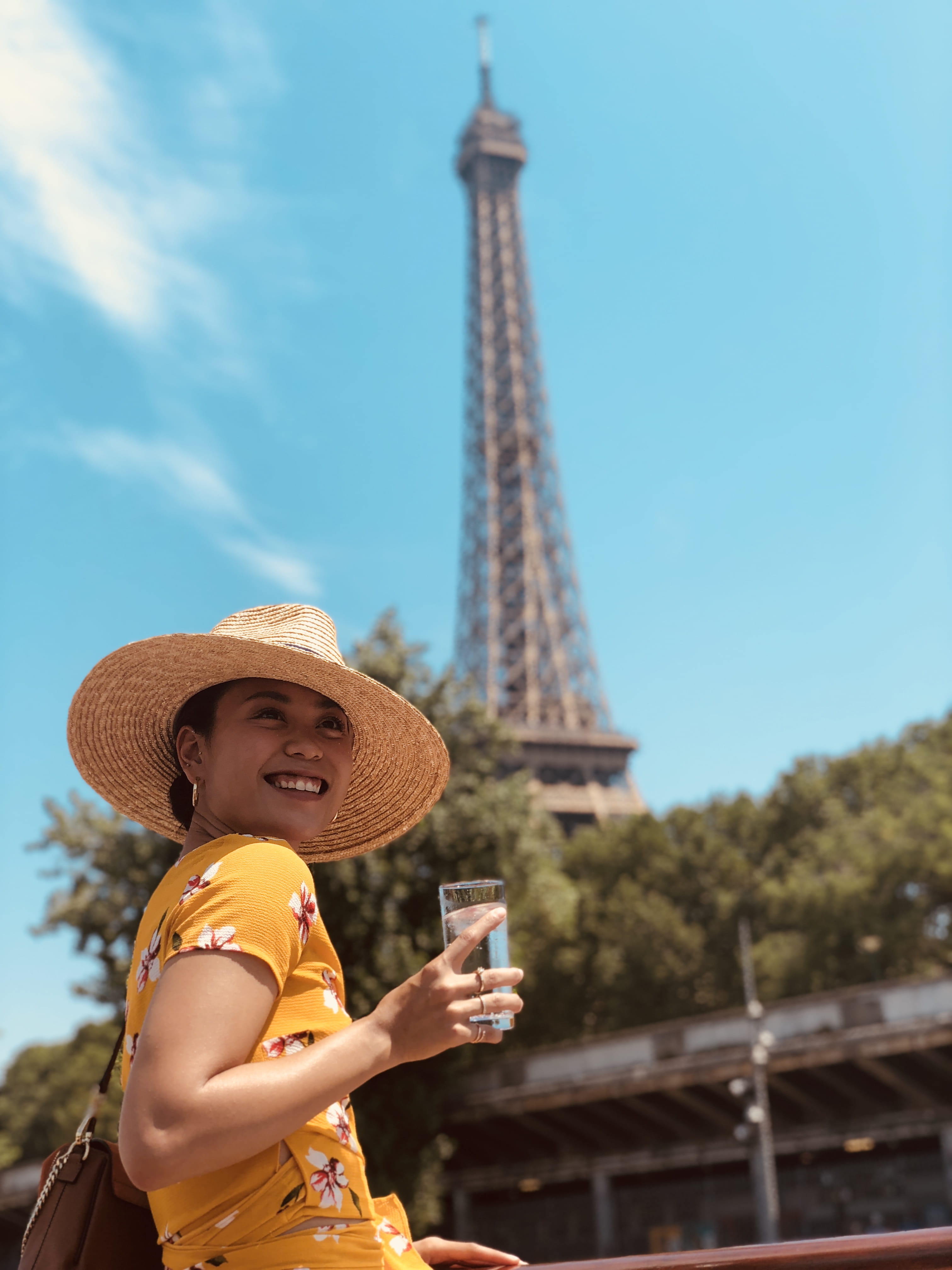 4K, floral, architecture, hat, clothing, women, holding, technology, sky, tower, real people, one person, communication, highball, lifestyles, built structure, Phone HD Wallpaper