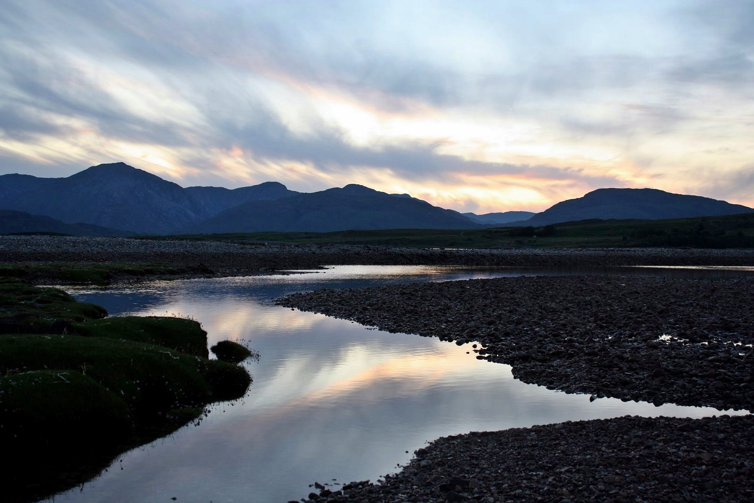 landscape, Sunset, fairytale, scotland, nebelschleier, beauty in nature, scenics, outdoors, artus say, pril, travel destinations, tranquility, ballachulish, HD Wallpaper