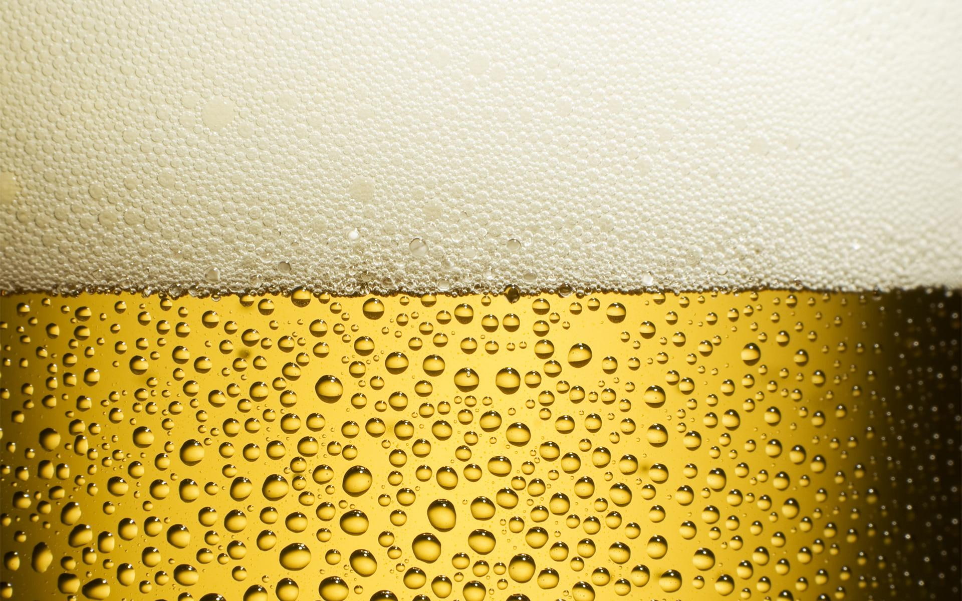 heat, delight, bubbles, white, foam, yellow, 1080P, beautiful, textures, take, guarana, beer, fraiches, HD Wallpaper