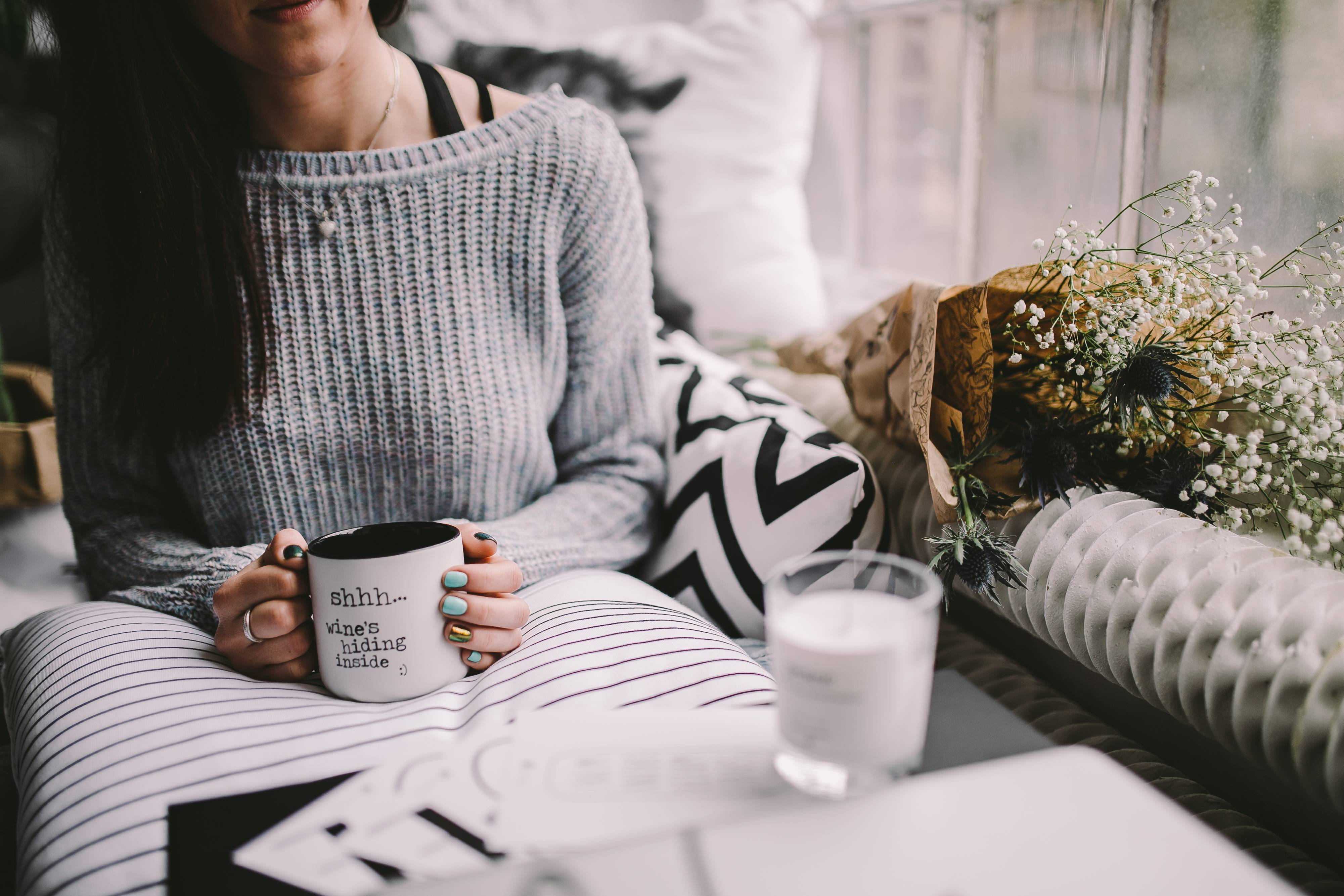 cup, mug, caucasian Ethnicity, resting, holding, color Image, drinking, table, adults Only, one Woman Only, people, young, drink, real people, tea - Hot Drink, HD Wallpaper