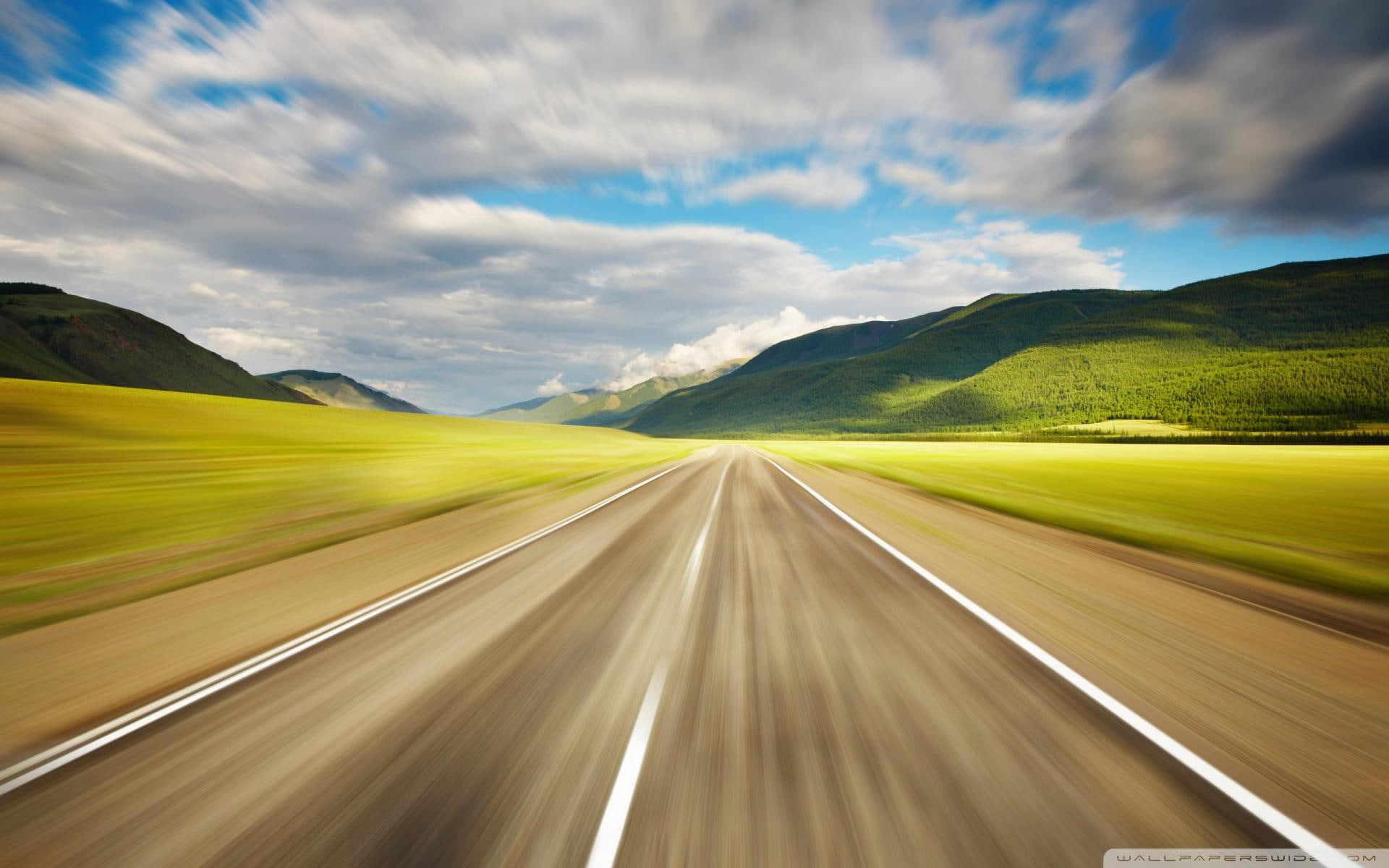 nature, road, 3d and abstract, 1080P, lapse, tap, high, high speed, grey, time, speed, HD Wallpaper