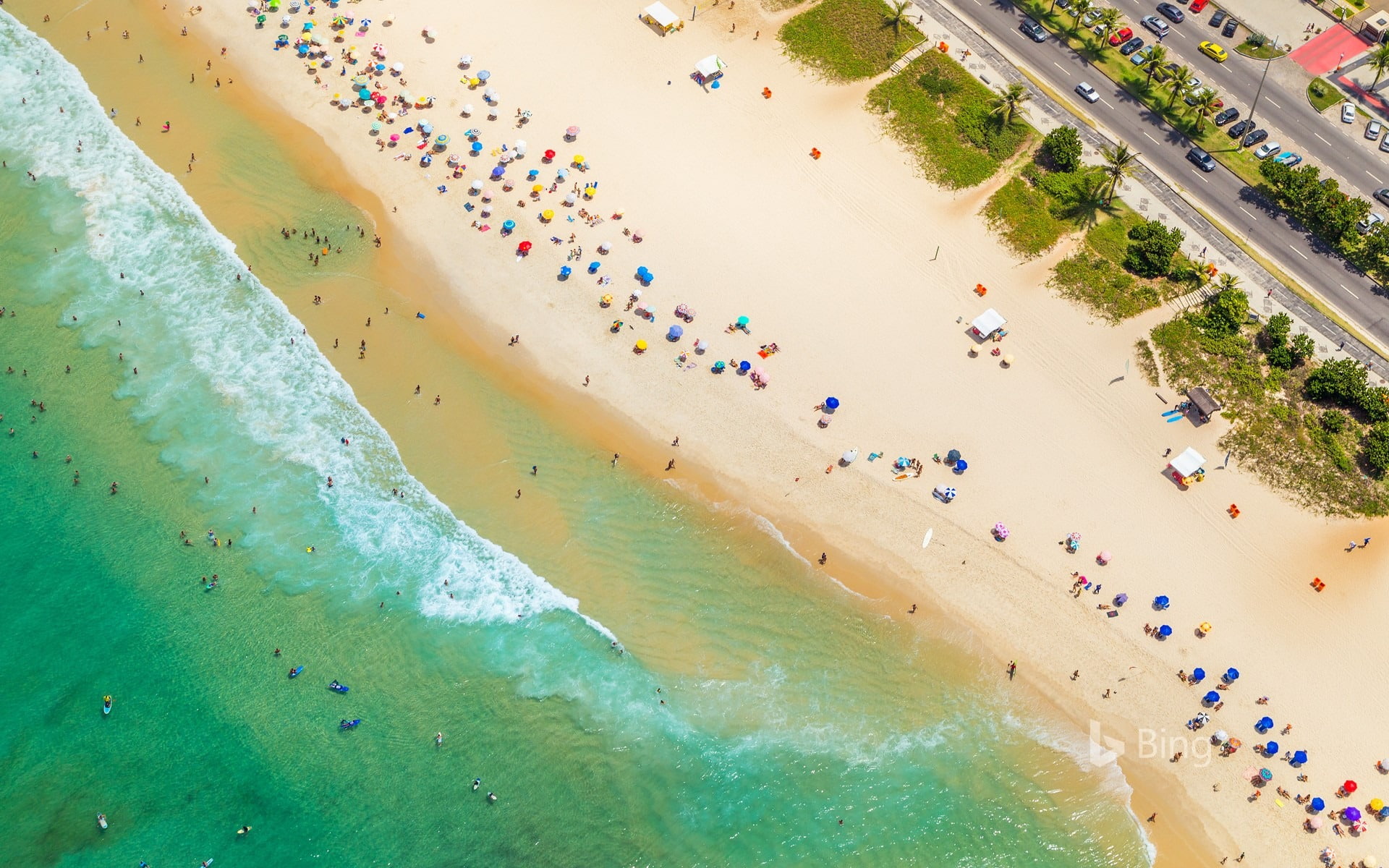 1080P, sea, holiday, group of people, high angle view, day, turquoise colored, vacations, desktop, real people, beach, land, outdoors, nature, da, sand, HD Wallpaper