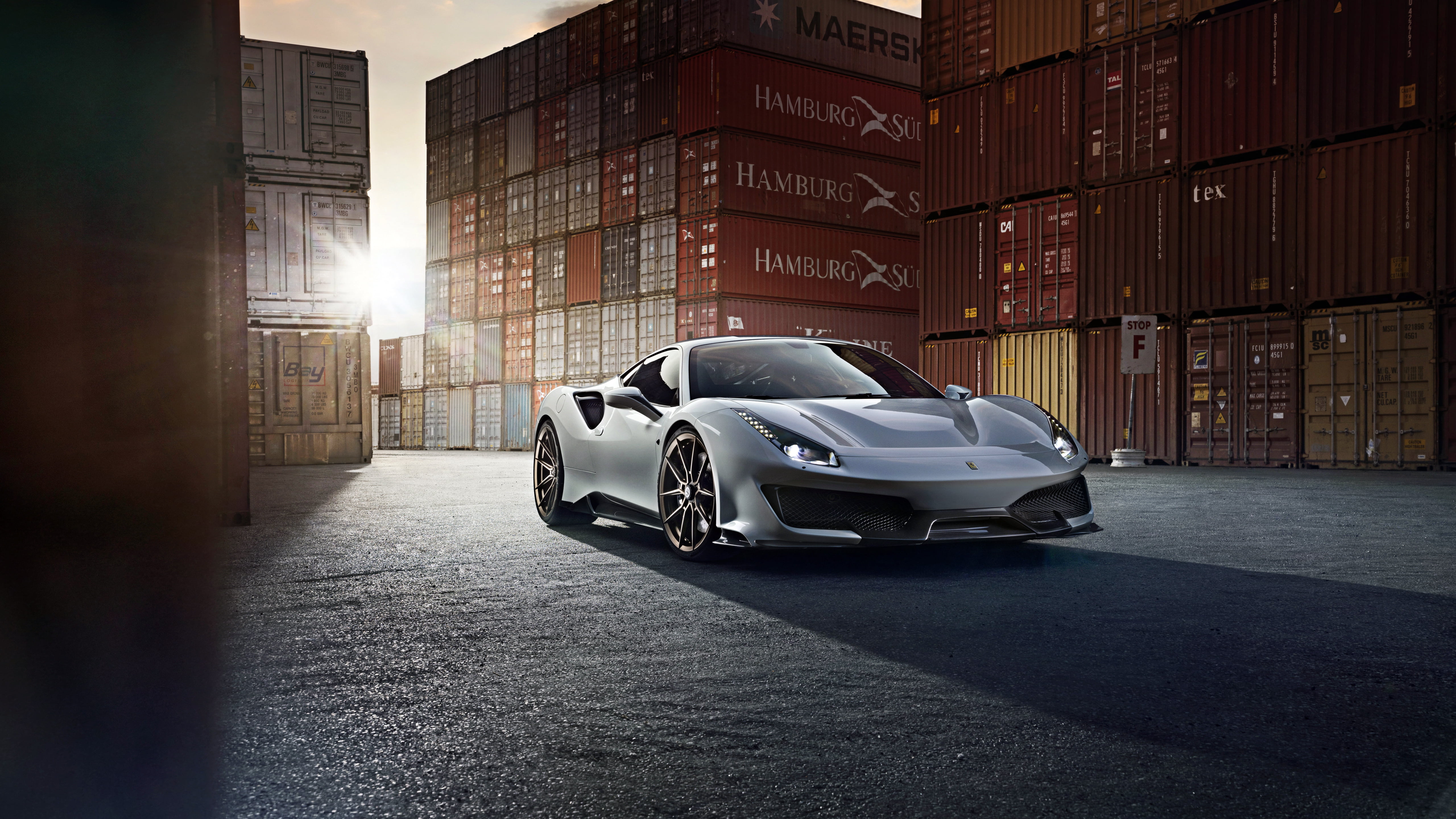 Supercar, Ferrari 488 Pista, 5K, Sport Car, Silver Car, Ferrari, Vehicle, Car, HD Wallpaper