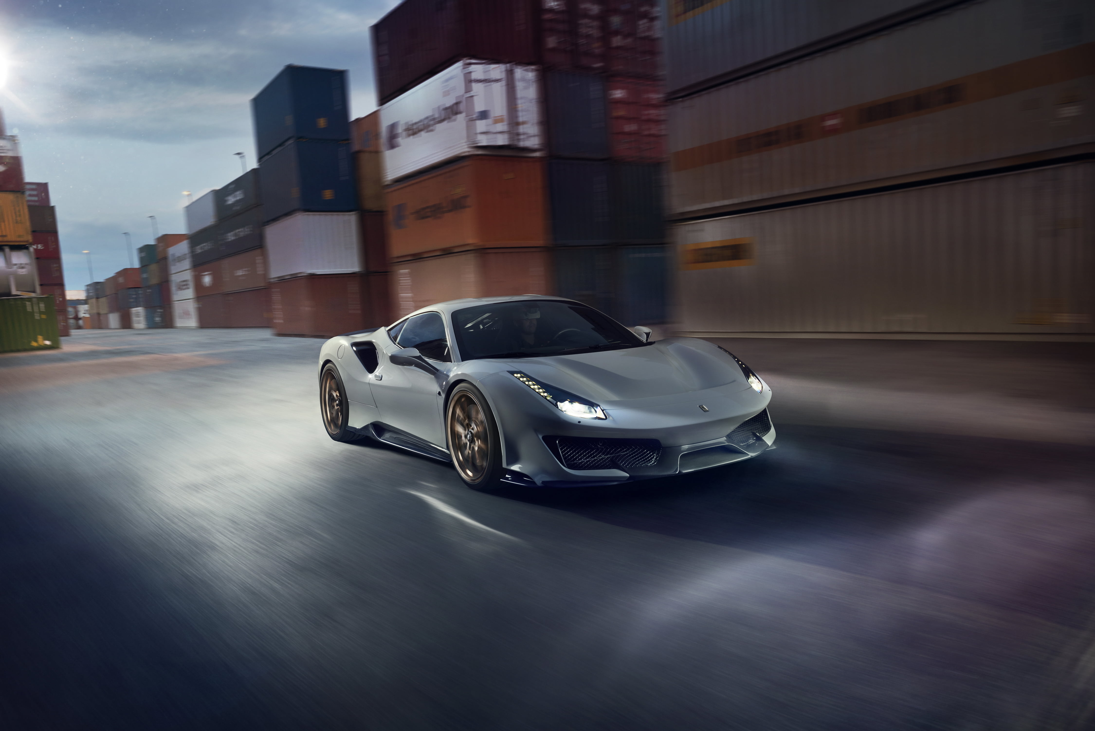 Vehicle, Ferrari, Car, Supercar, Ferrari 488 Pista, Silver Car, Sport Car, 4K, HD Wallpaper