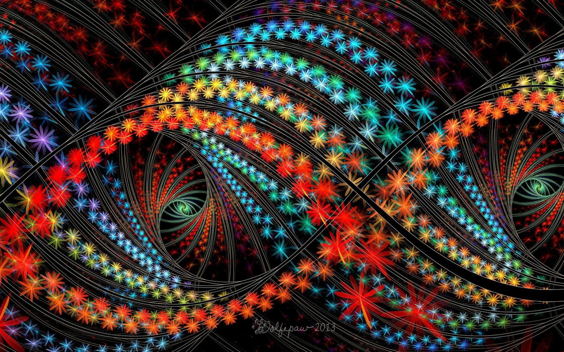 1080P, colores, abstracto, fractal, luces, HD Wallpaper