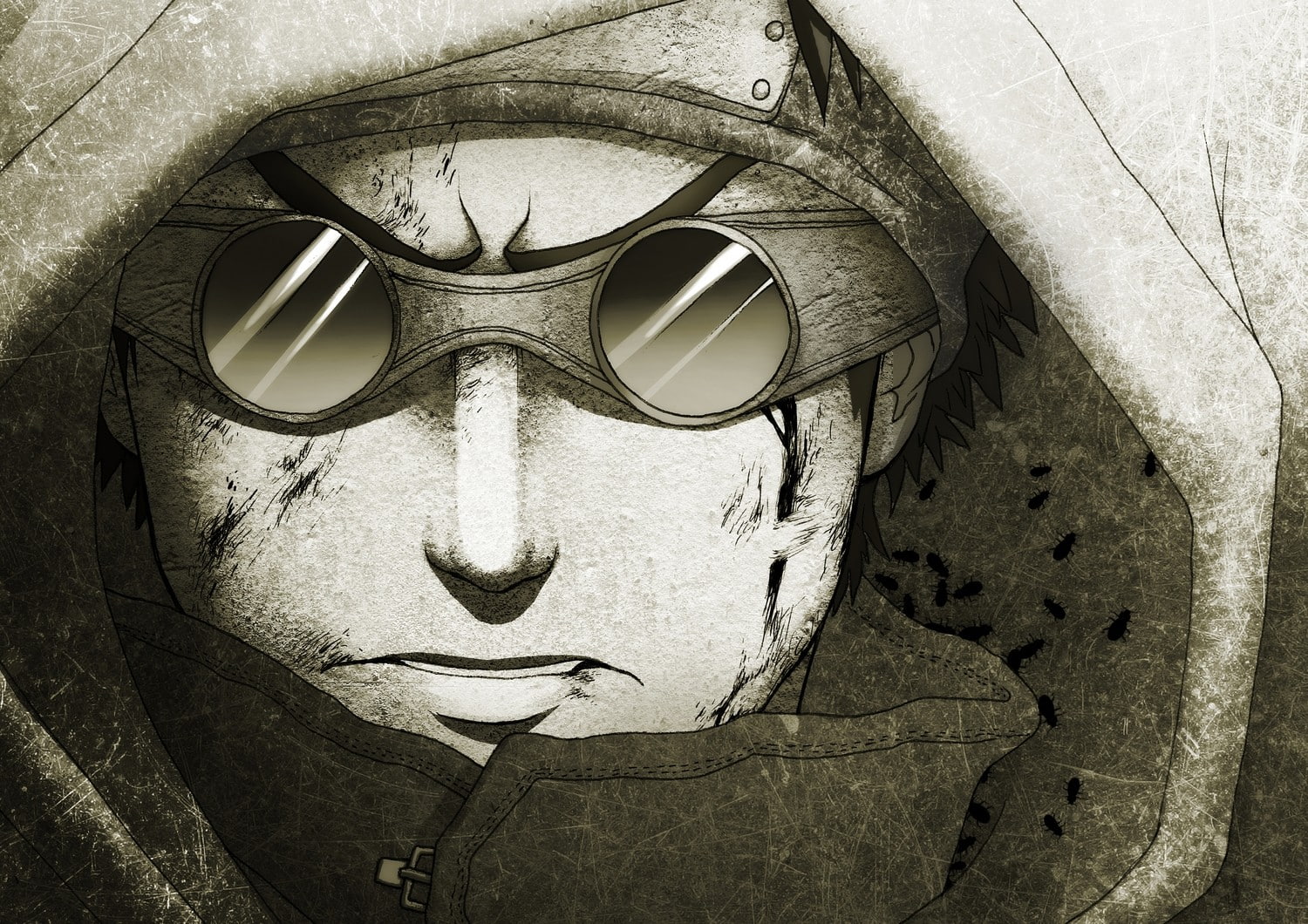 Aburame Shino, anime boys, 720P, Naruto Shippuuden, insect, goggles, HD Wallpaper