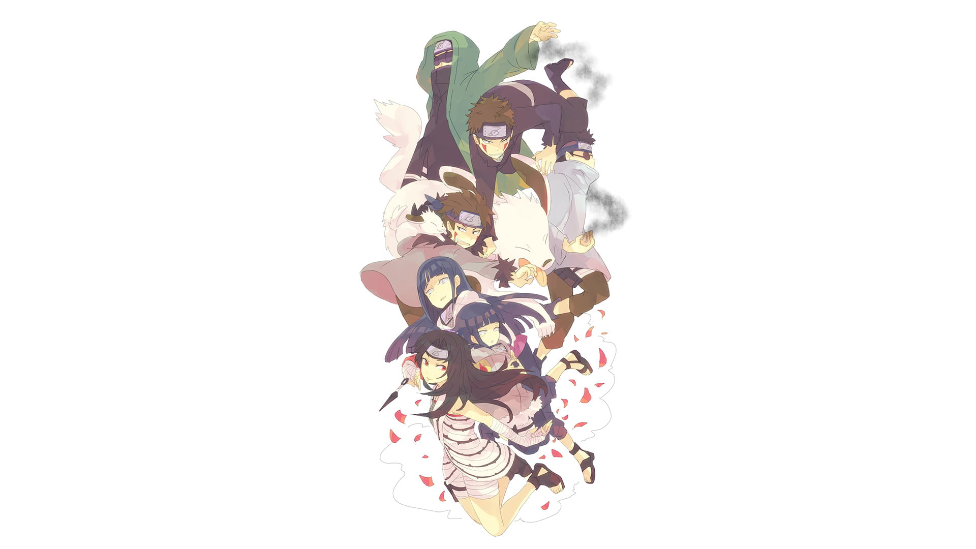 Kurenai Yūhi, Anime, 1080P, Shino Aburame, Hinata Hyūga, Naruto, Kiba Inuzuka, Akamaru (Naruto), HD Wallpaper