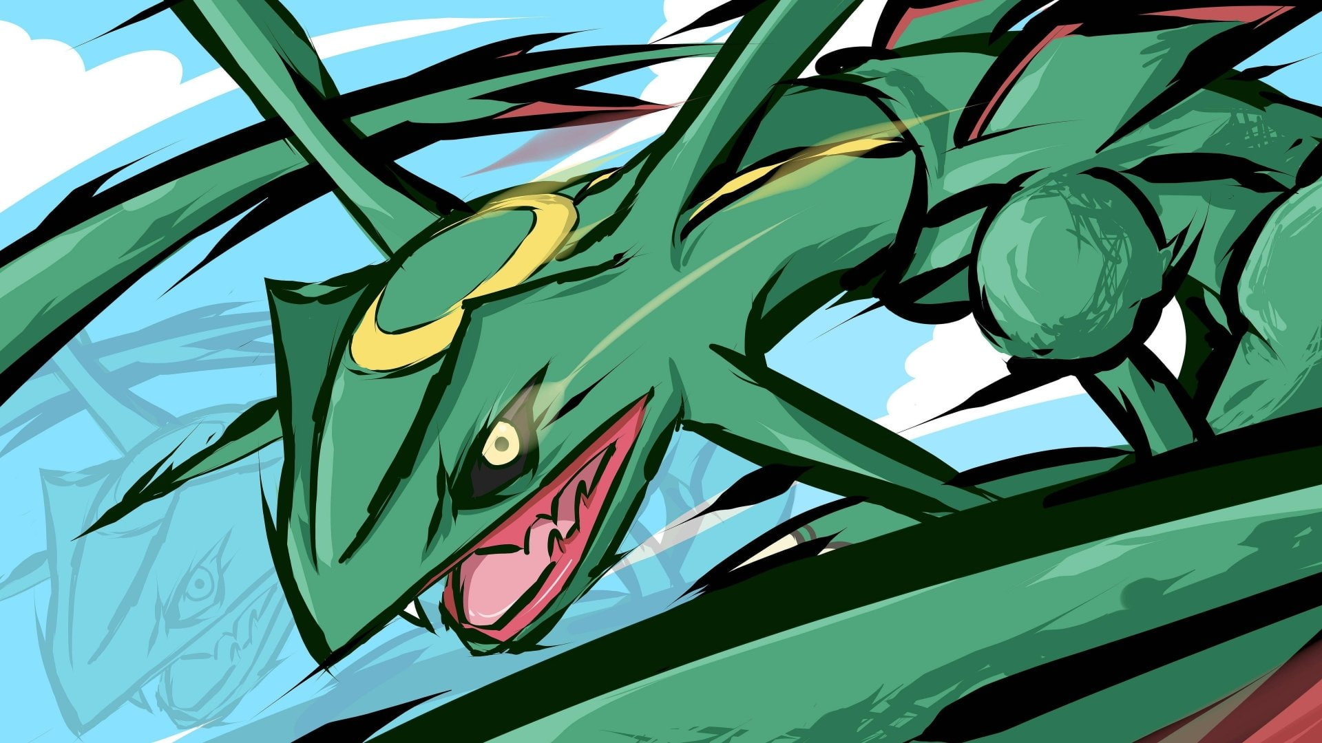 Rayquaza (Pokémon), Pokémon, 1080P, HD Wallpaper