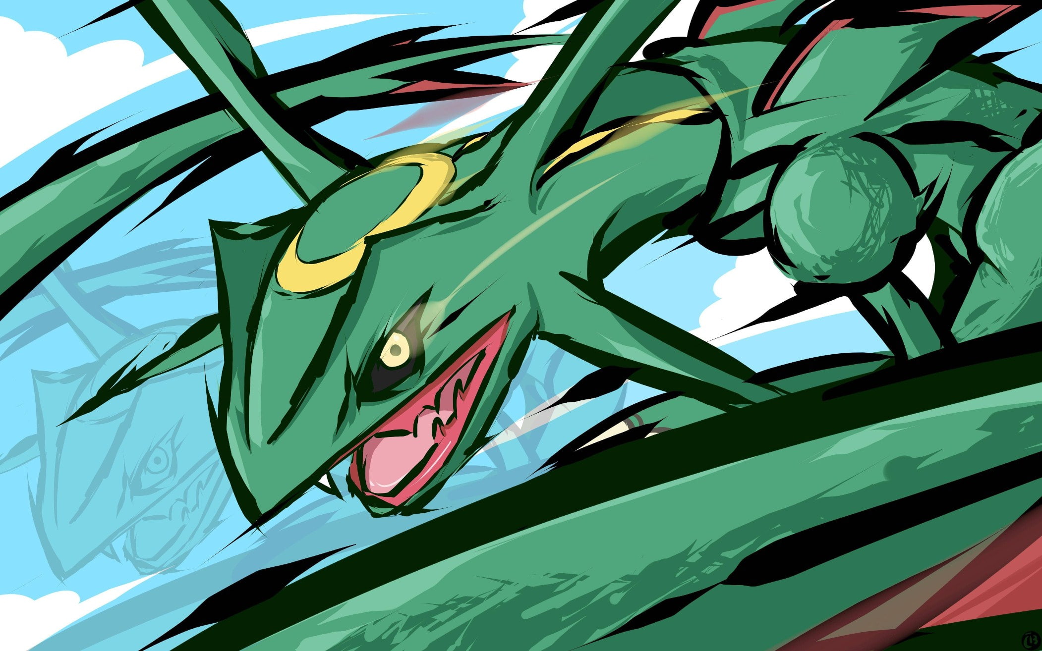 1080P, Pokémon, Rayquaza (Pokémon), HD Wallpaper