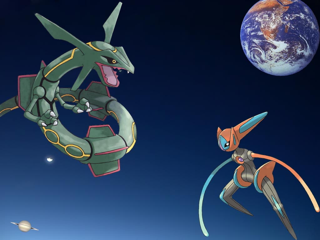 hd, art, rayquaza, 480P, deoxy, pokemon, anime, rare, HD Wallpaper