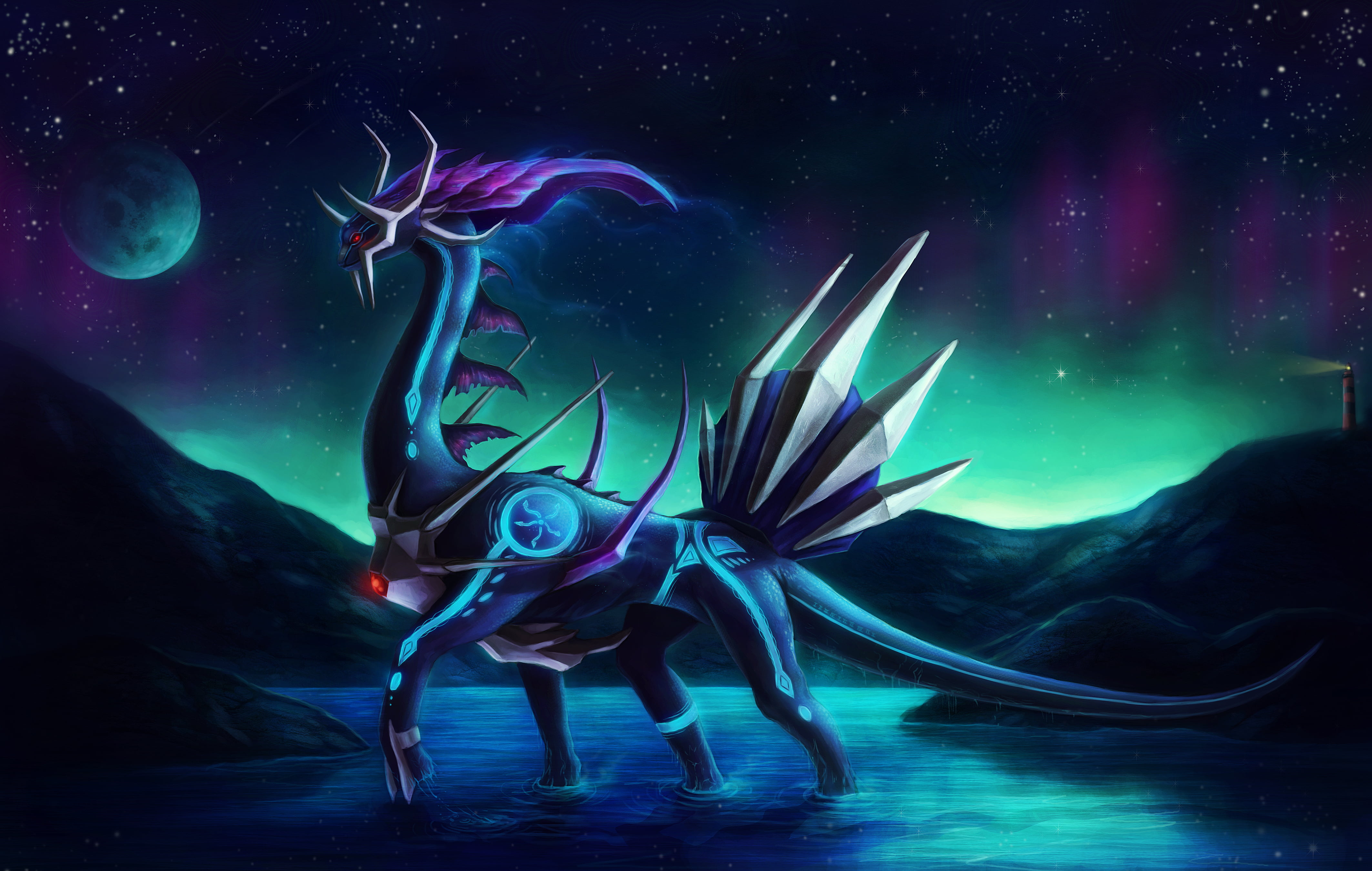 figure, digital composite, star - space, outdoors, motion, sky, pokemon, sea life, animal wildlife, animals in the wild, animal, underwater, HD Wallpaper