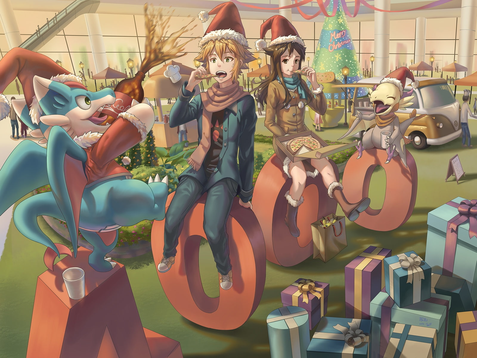 ho-oh, com, konachan, 235986, 720P, (artist), male, christmas, original, HD Wallpaper