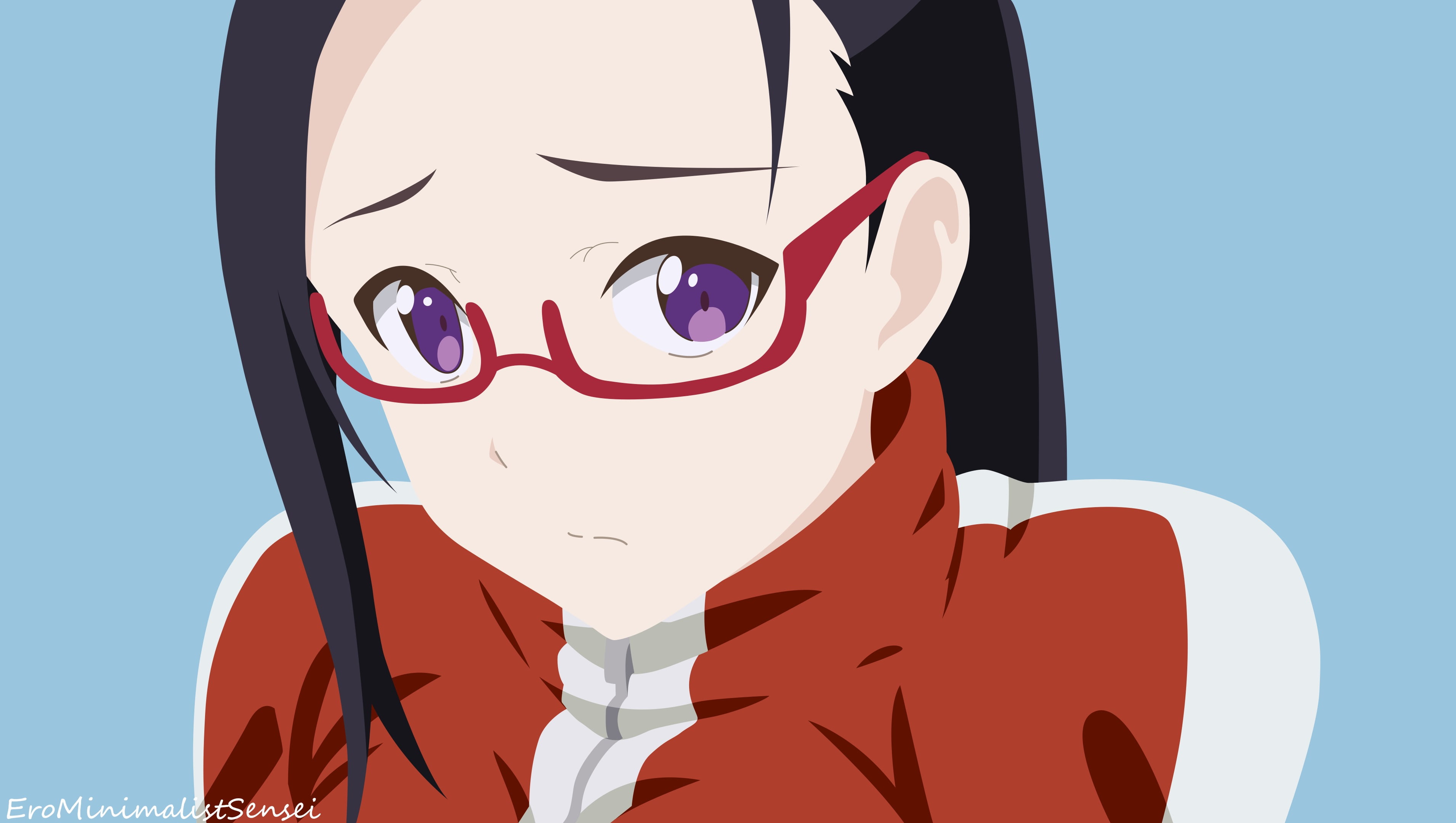 blue background, blue, human representation, human body part, indoors, one person, art and craft, Demi-chan wa Kataritai, simple background, minimalism, HD Wallpaper