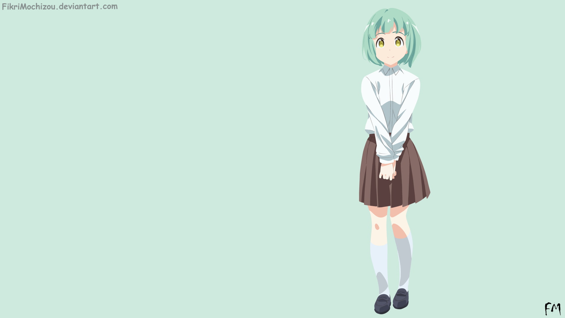 males, indoors, 1080P, anime girls, copy space, childhood, costume, full length, cartoon, studio shot, standing, offspring, colored background, green background, HD Wallpaper