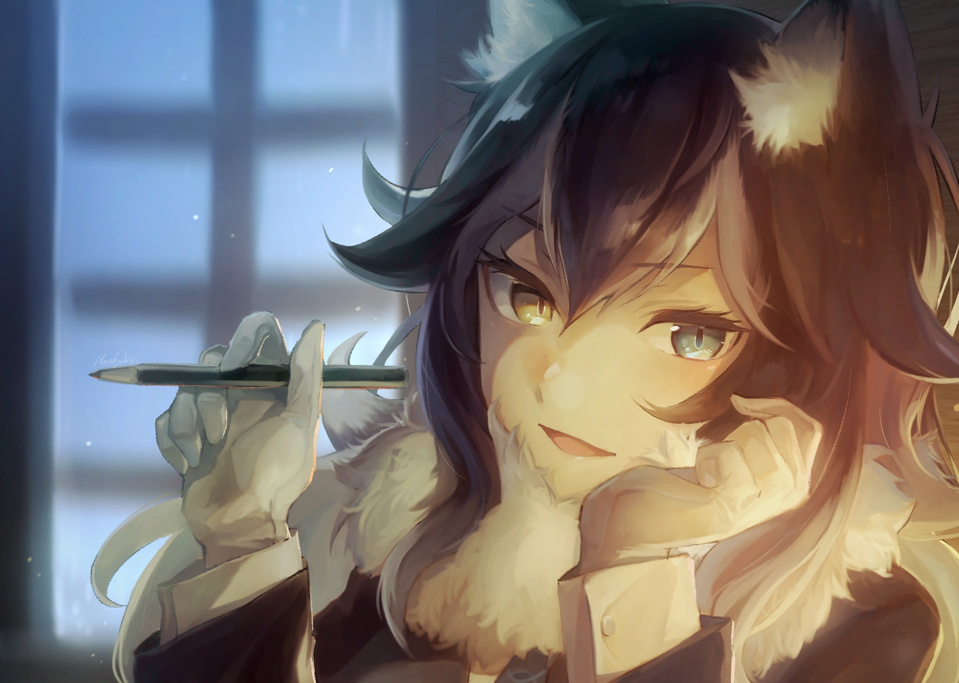 1080P, Anime, Kemono Friends, Gray Wolf (Kemono Friends), HD Wallpaper