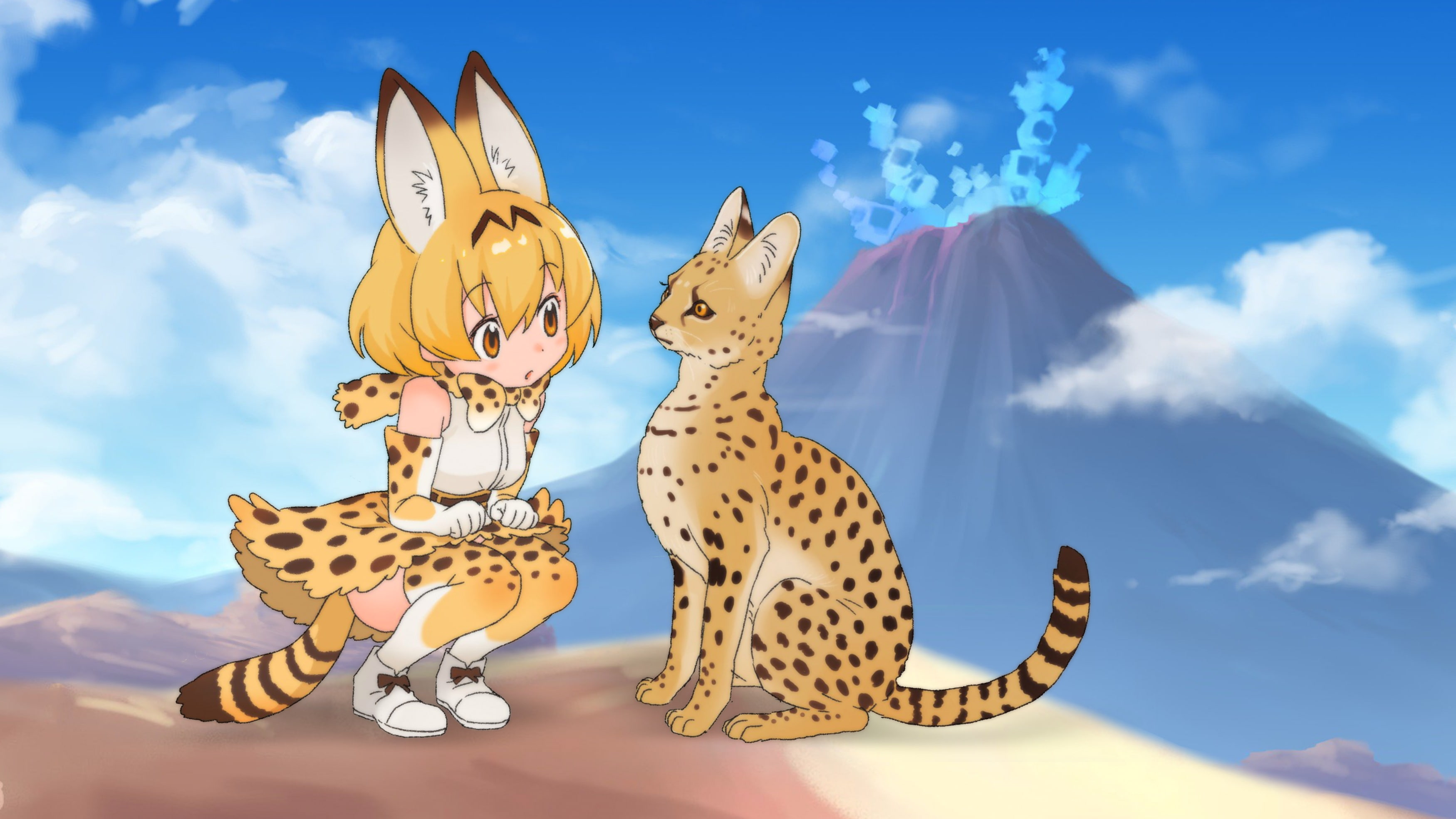 animal, 249881, tagme, ears, cat, serval, 2K, konachan, anthropomorphism, (artist), friends, kemono, catgirl, com, HD Wallpaper