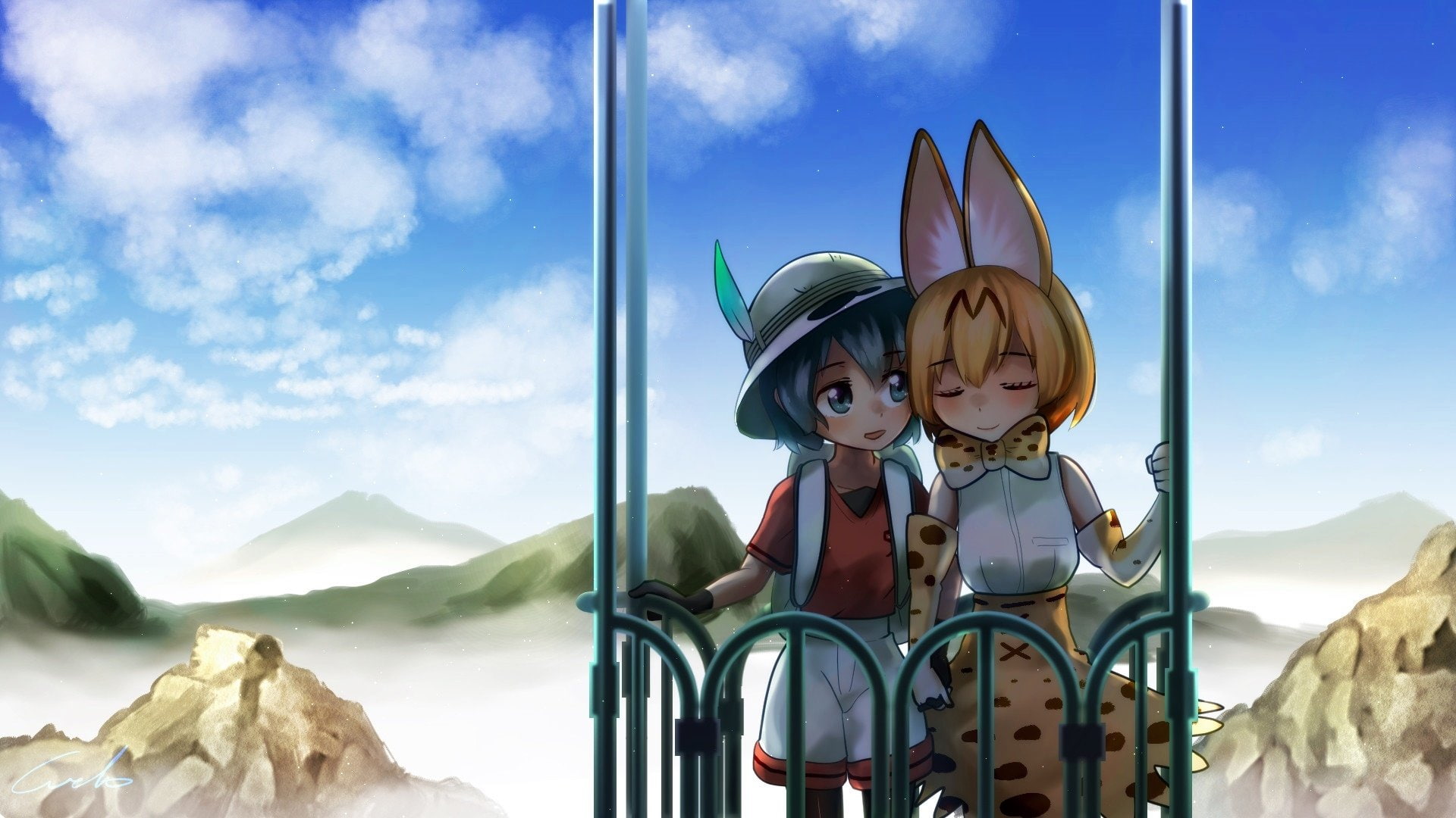 Anime, 1080P, Serval (Kemono Friends), Kaban (Kemono Friends), Kemono Friends, HD Wallpaper