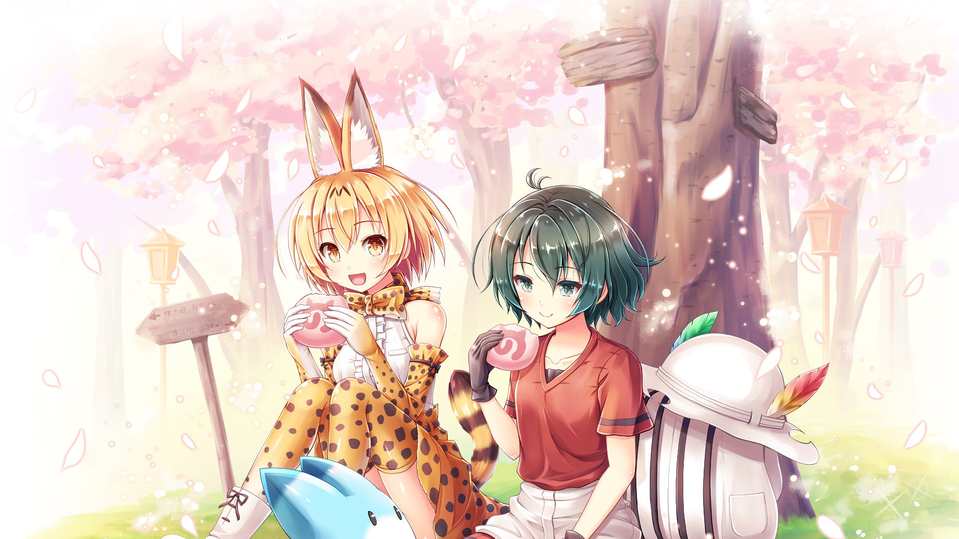 Kaban (Kemono Friends), Kemono Friends, Serval (Kemono Friends), Anime, 1080P, HD Wallpaper