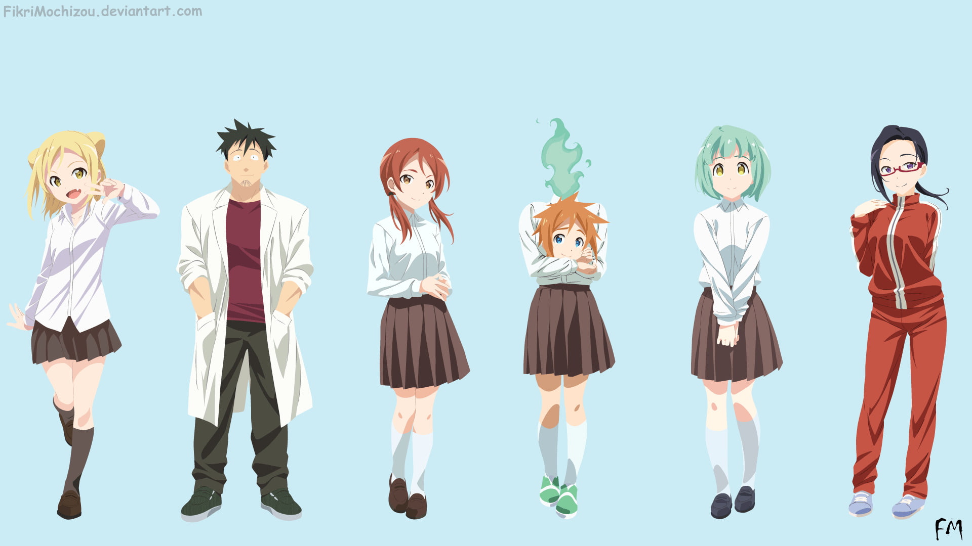 Sakie Satou, Anime, Hikari Takanashi, 1080P, Himari Takanash, Interviews With Monster Girls, Yuki Kusakabe, Kyouko Machi, Setsuo Takahashi, HD Wallpaper