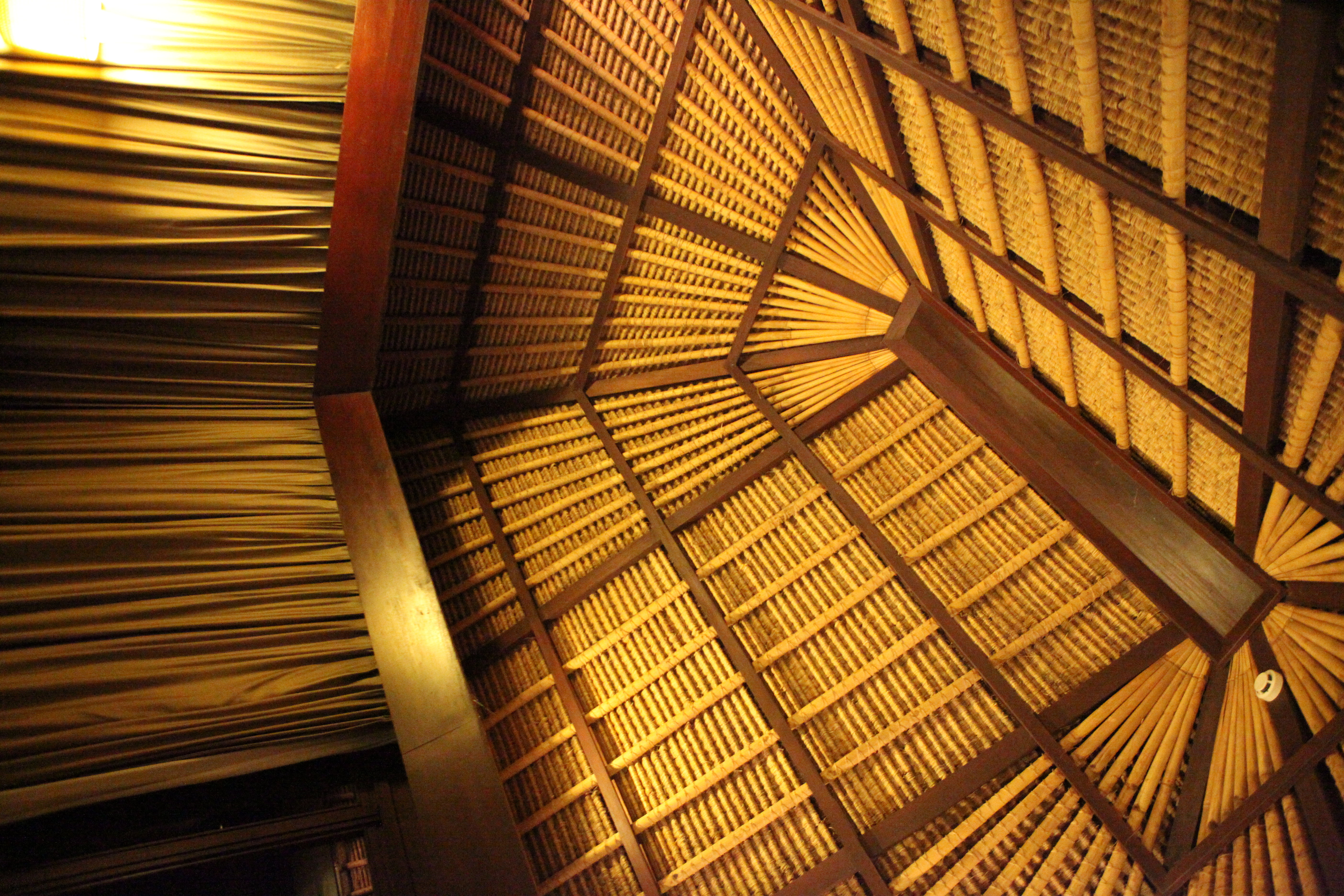 roof, BVLGARI, ceiling, IMG, architecture, brown, JPG, Bali, Hotels, 5K, indoors, Resorts, wooden, HD Wallpaper