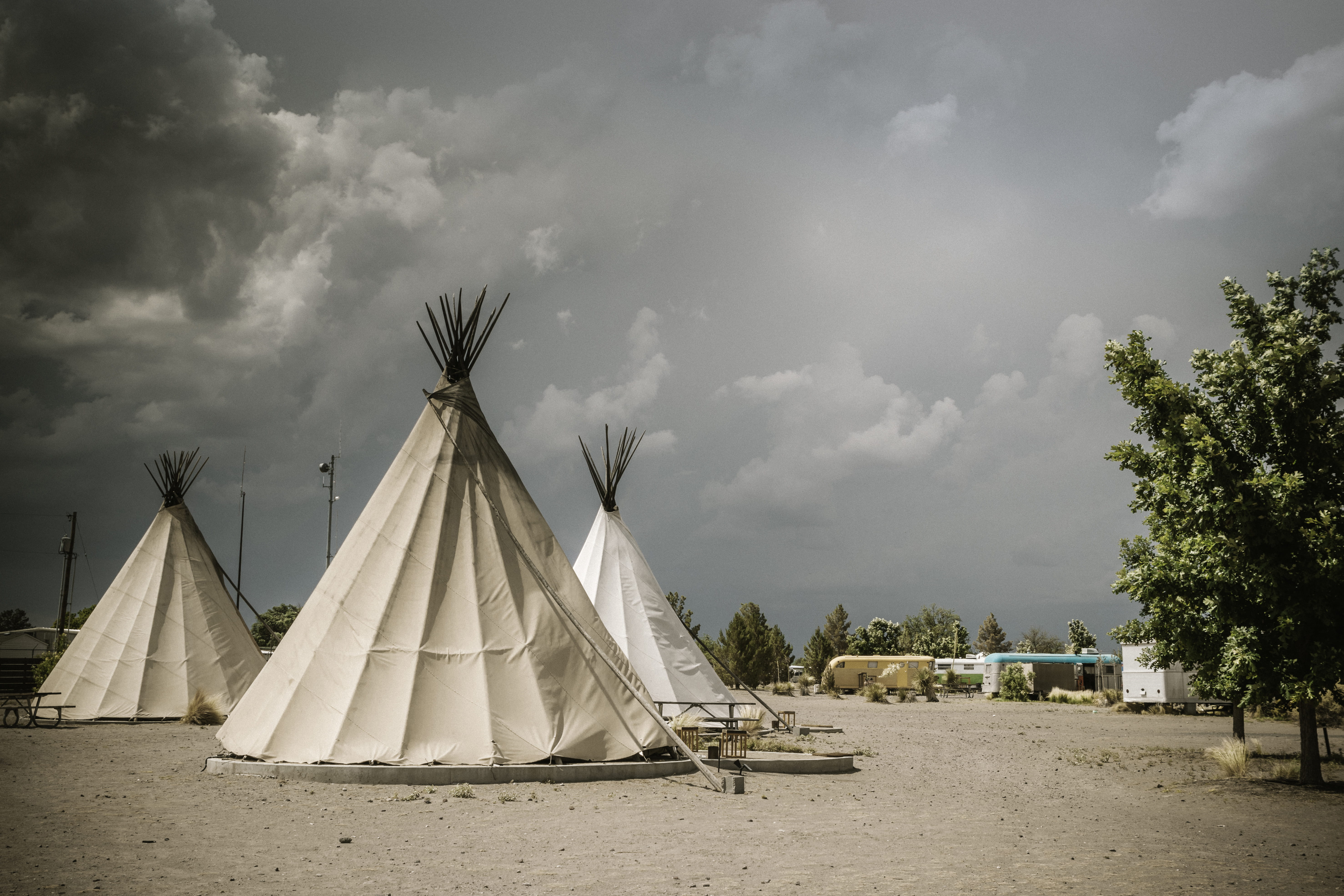 no people, built structure, teepee, stormy, travel, west texas, water, sailboat, environment, sky, history, vintage, trees, overcast, architecture, 5K, HD Wallpaper