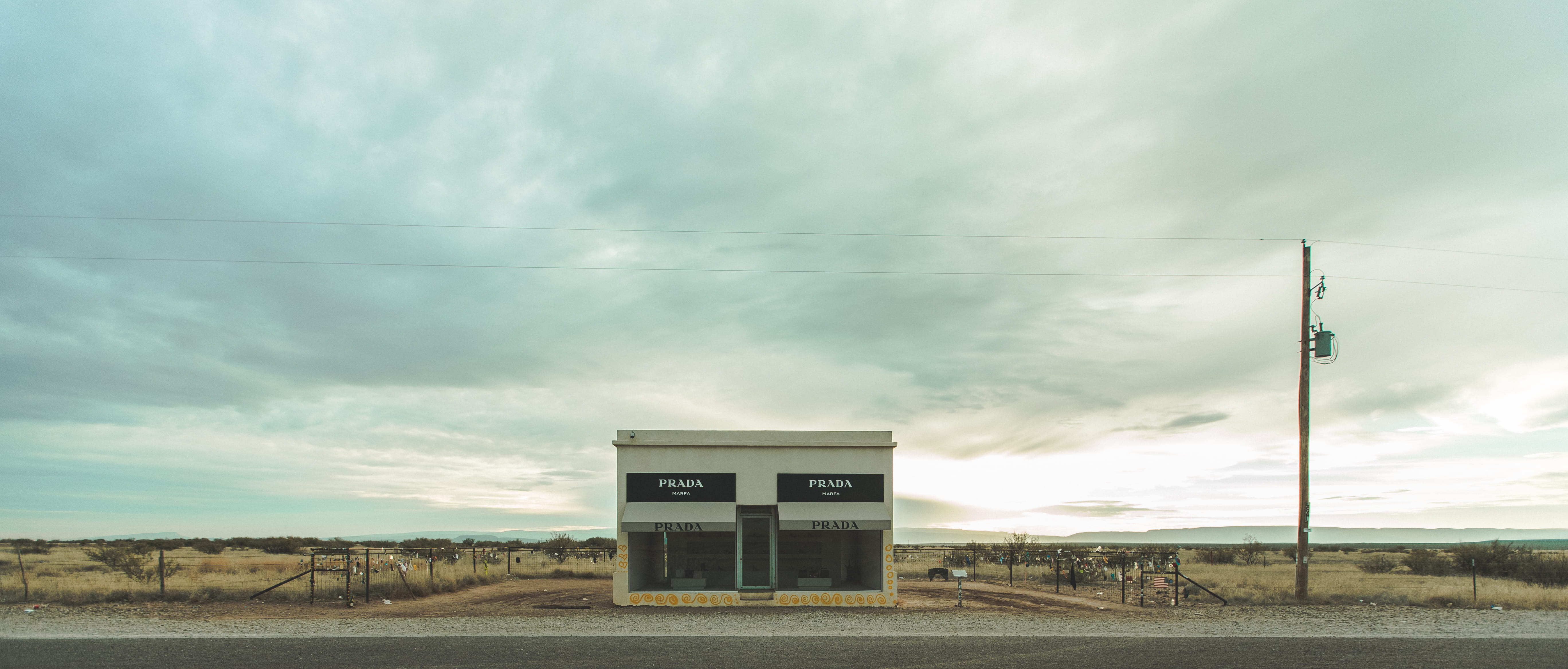 field, store, desert, nature, architecture, landscape, power supply, built structure, no people, technology, cloud - sky, environment, cable, land, 5K, HD Wallpaper
