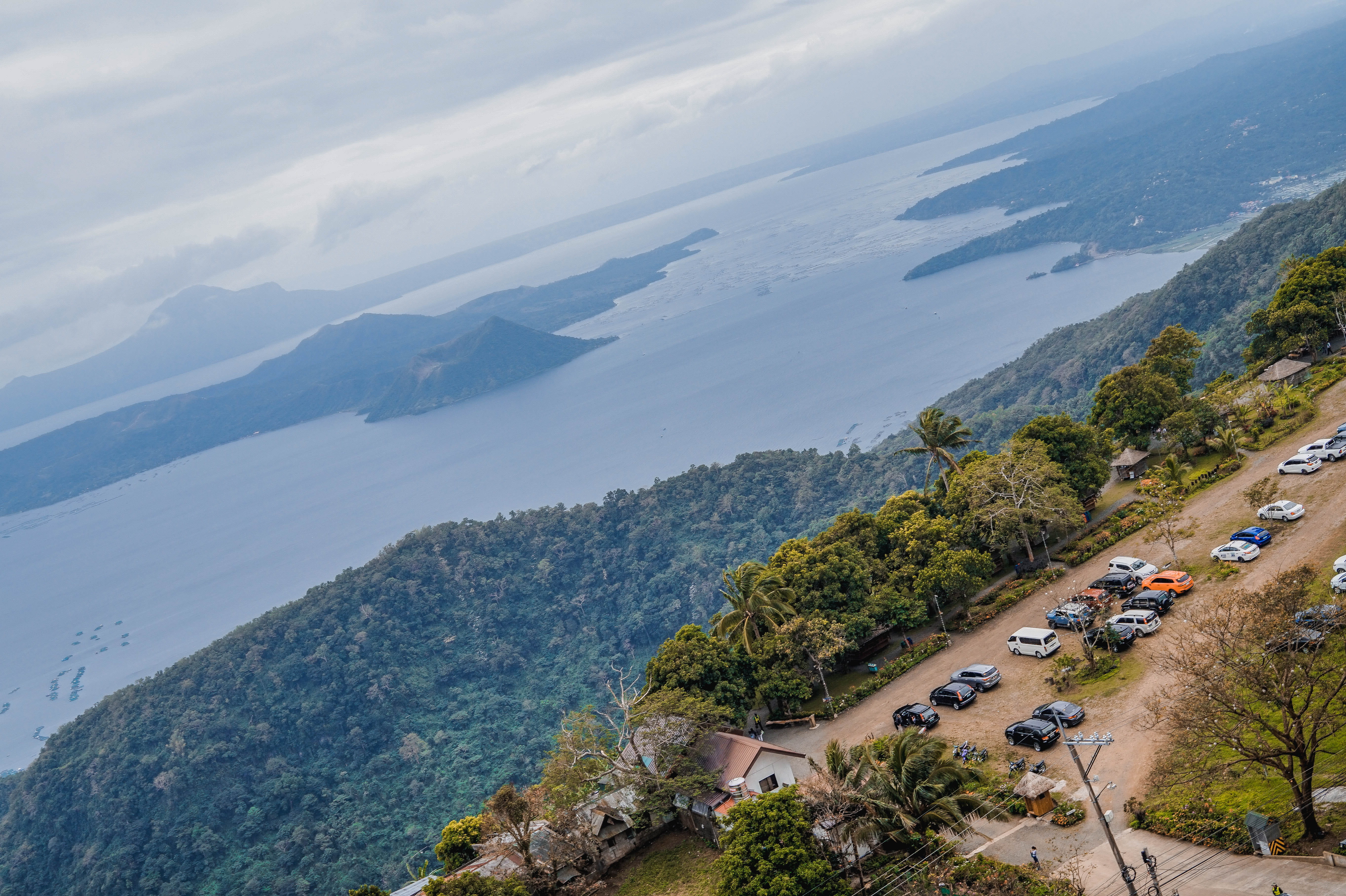nature, sky, plant, vehicle, car, tagaytay, tranquility, outdoors, road, beauty in nature, scenery, mountain, landscape, parking lot, environment, day, HD Wallpaper