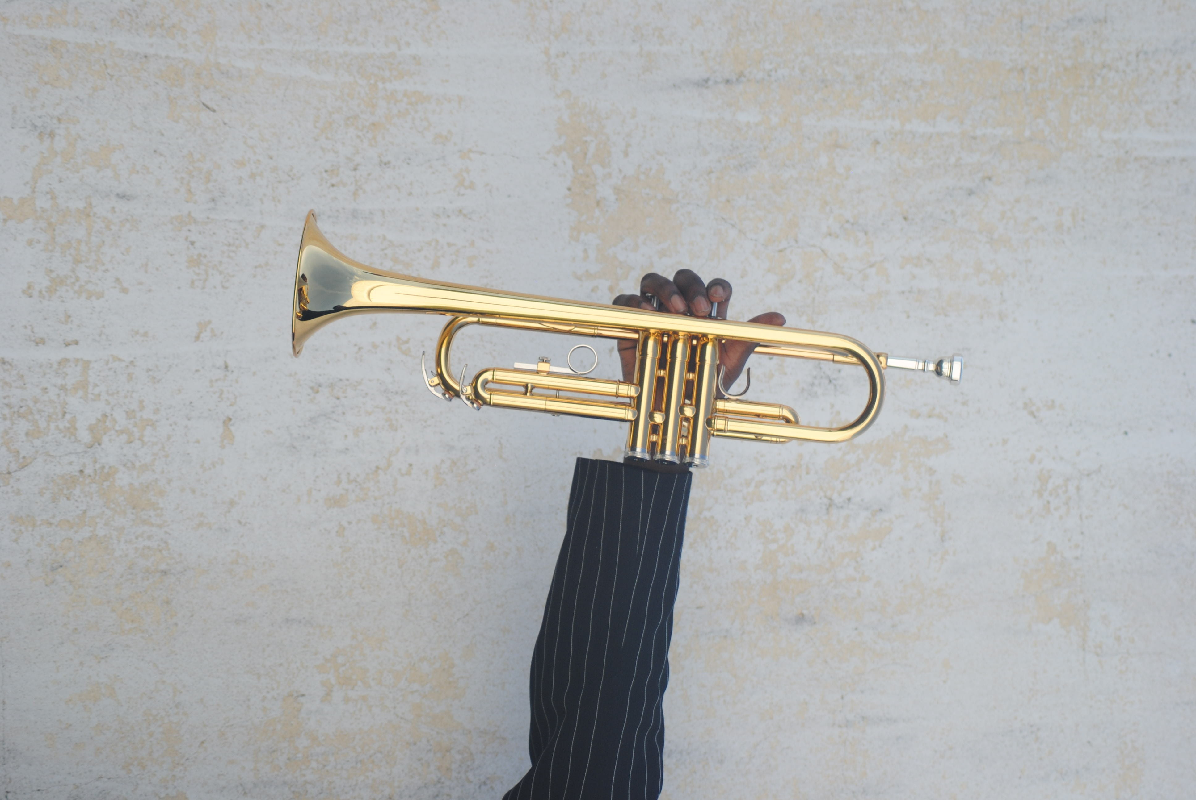 melody, pop, Musician, Musical, musical instrument, single object, Music, Jazz, gold colored, copy space, cut out, brass instrument, indoors, trumpet, no people, HD Wallpaper