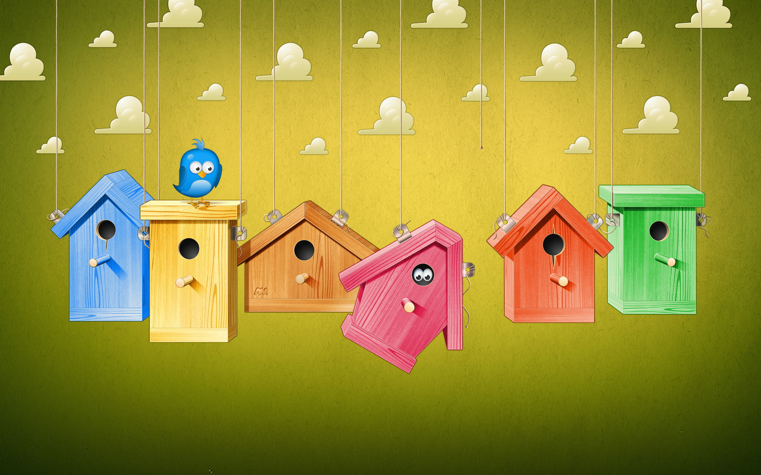 variation, art and craft, architecture, plastic, coat hook, artwork, animal, toy, craft, indoors, Sparrow, green color, hanging, 2K, choice, wall - building feature, HD Wallpaper