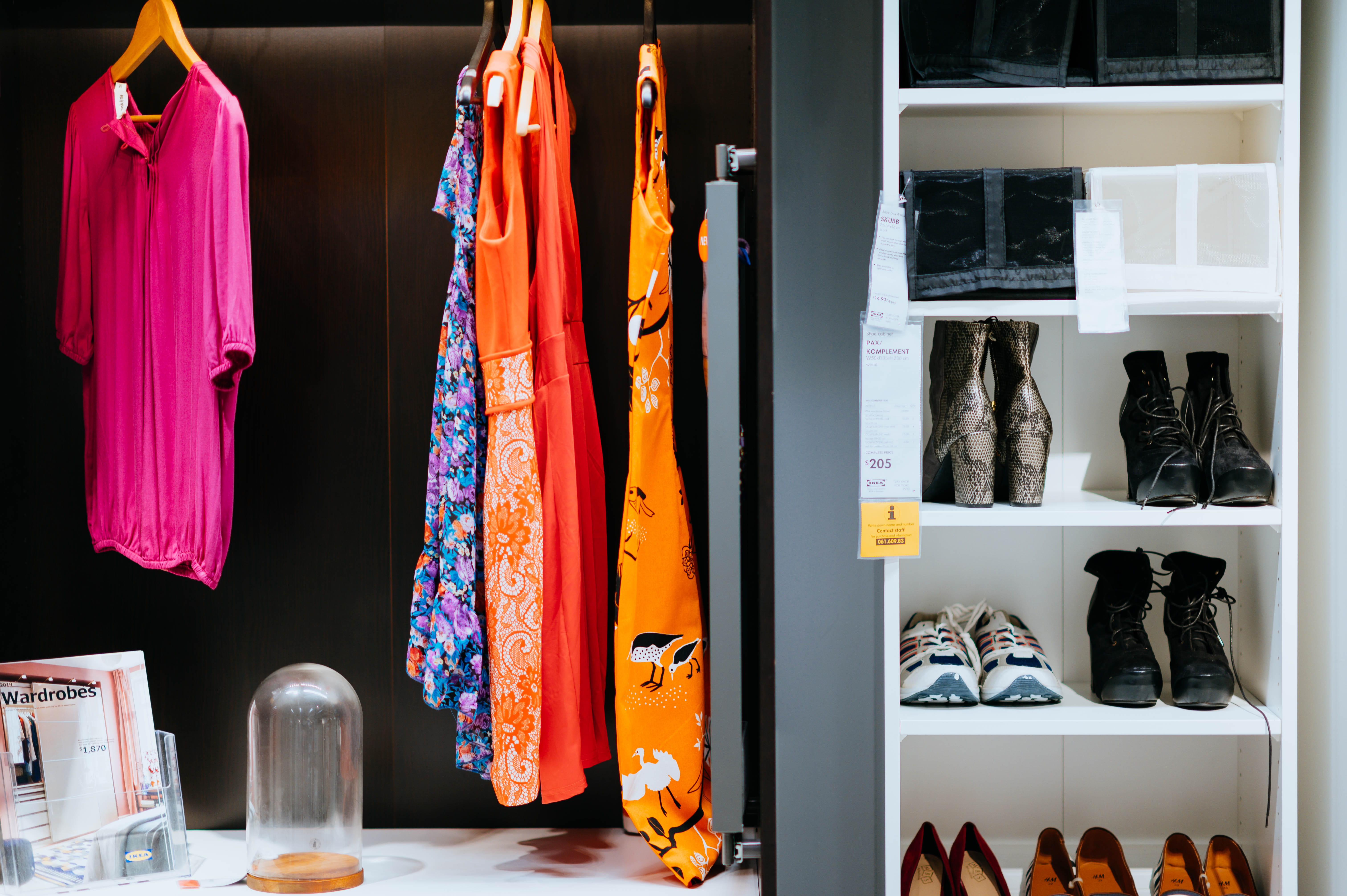 consumerism, dress, long sleeve, accessories, room, apparel, accessory, women, small business, multi colored, scarf, closet, retail display, choice, boutique, HD Wallpaper