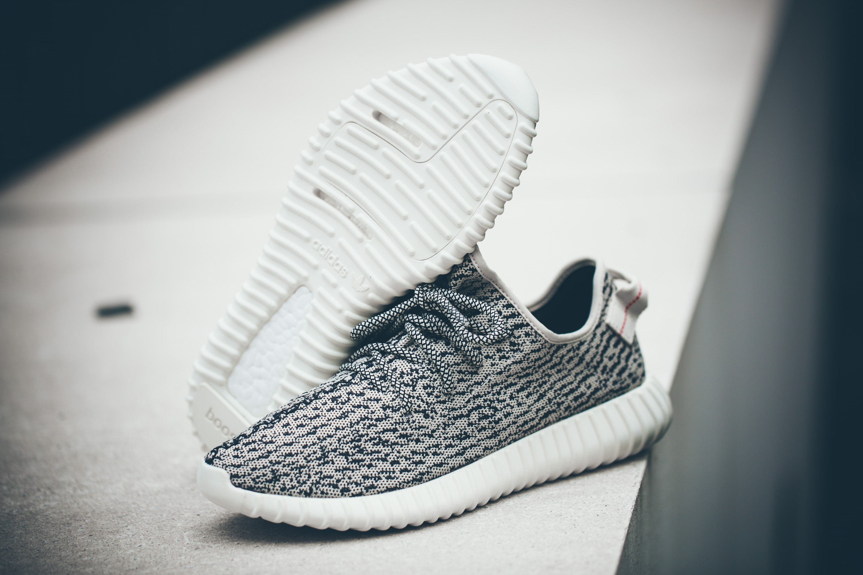 womenswear, Sneakers, high angle view, Yeezy, nature, textile, Yeezy boost 350, hat, warm clothing, focus on foreground, shoe, still life, fashion, selective focus, HD Wallpaper
