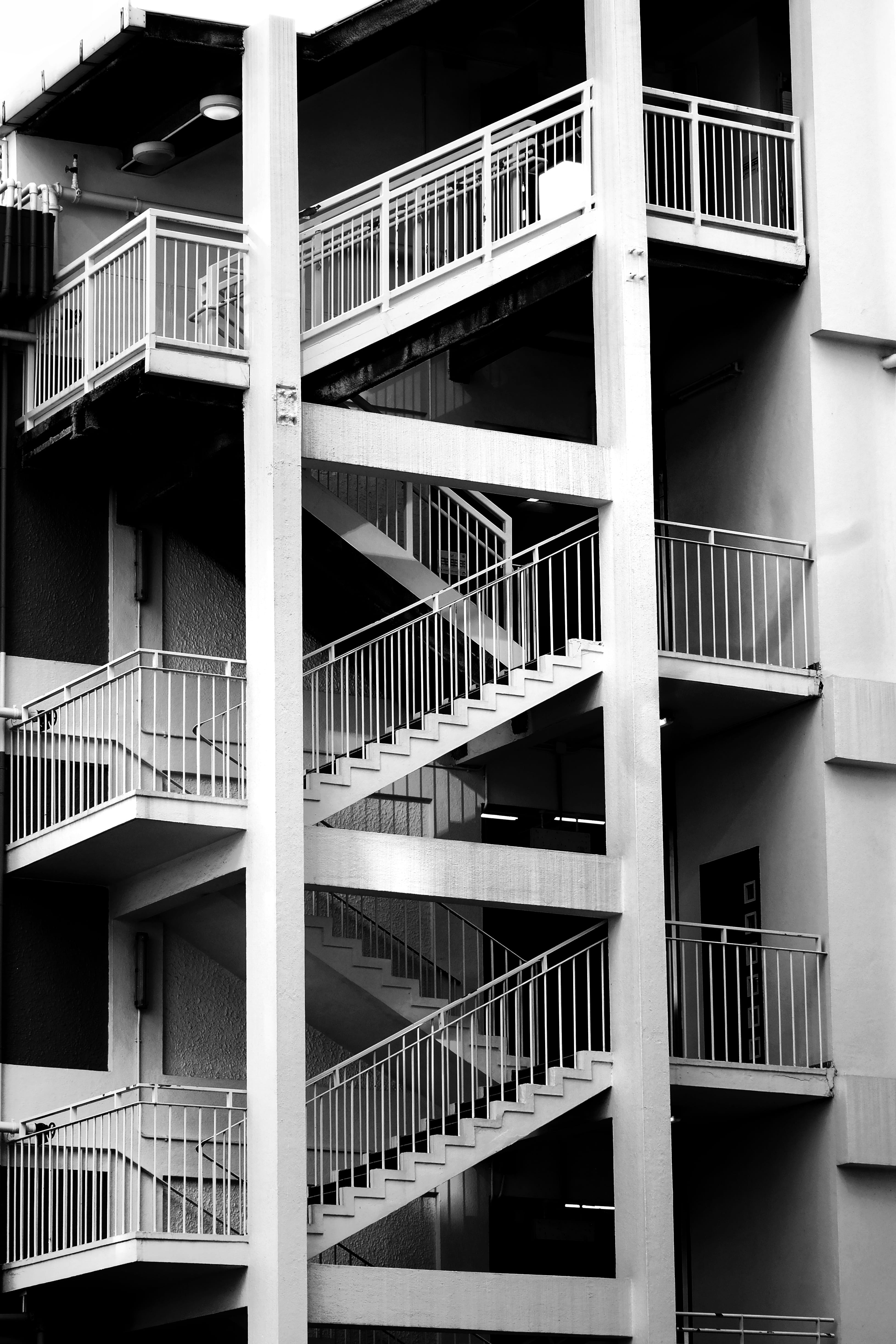 residential district, prison, steps and staircases, pottery, stair, building exterior, awning, window, balcony, railing, canopy, gray, hong kong, banister, Phone HD Wallpaper