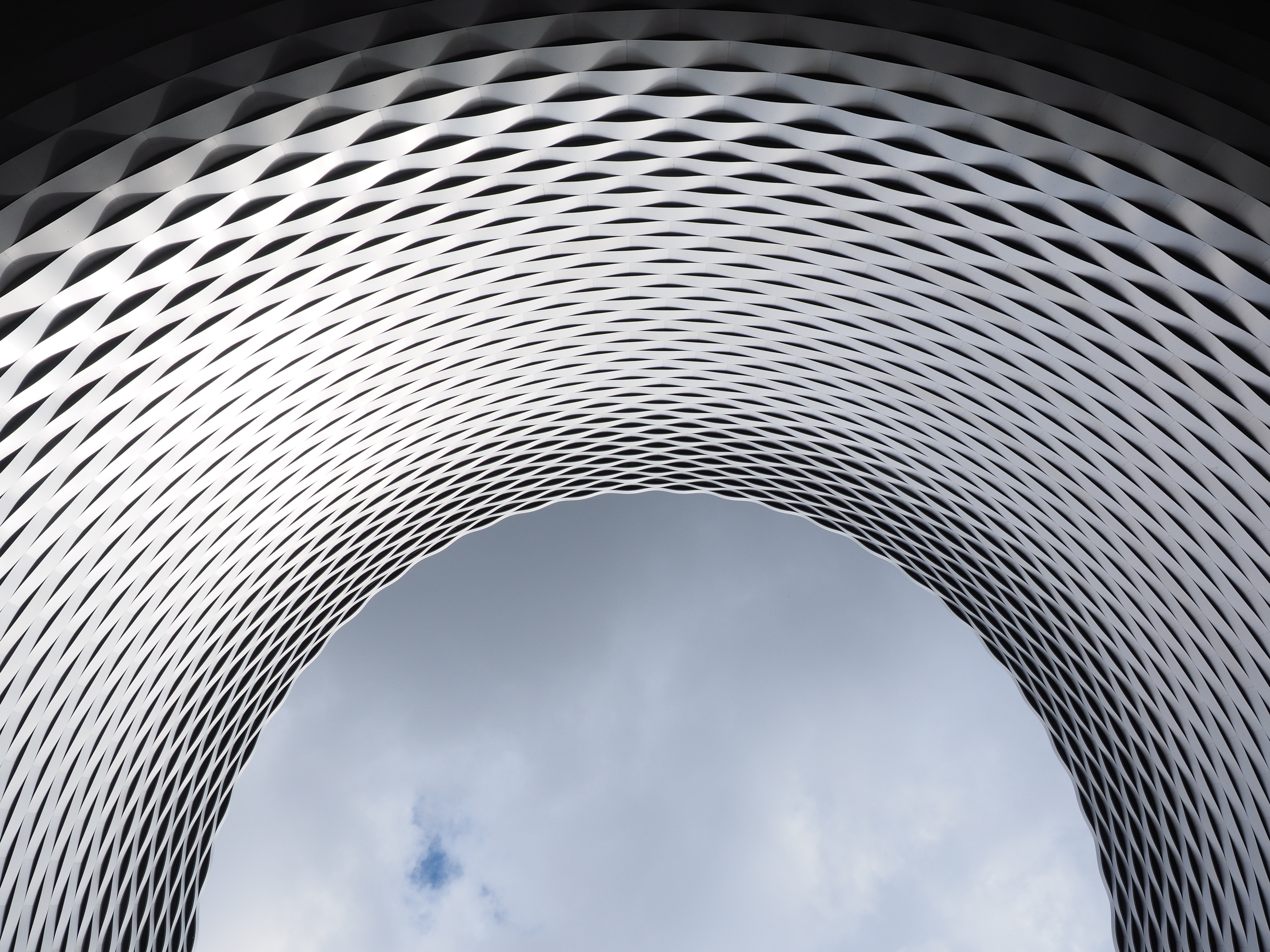 connection, opening, nature, office building exterior, white, ceiling, messe basel, steel, cloud - sky, hole, fair construction, alloy, facade, event hall, HD Wallpaper