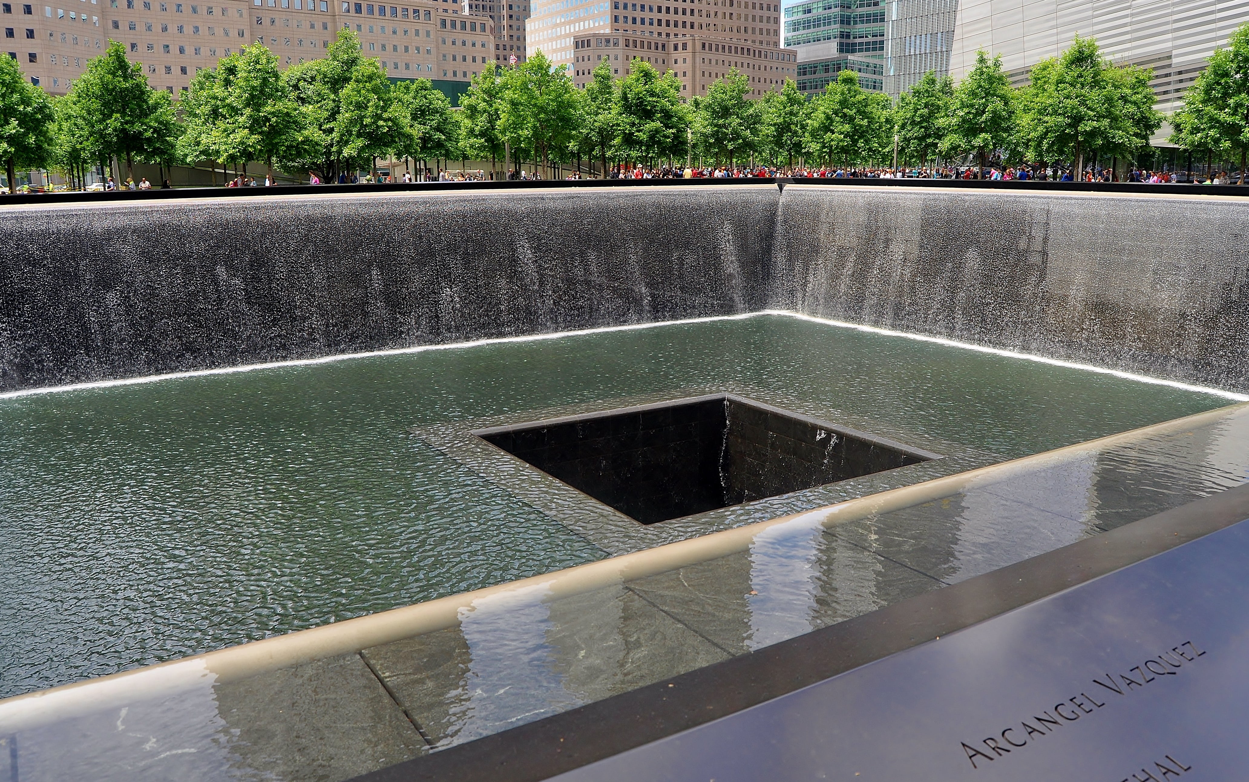 water, new york, 4K, building, tourism, architecture, tree, travel destinations, city, building exterior, plant, 911, downtown, outdoors, world trade center, HD Wallpaper