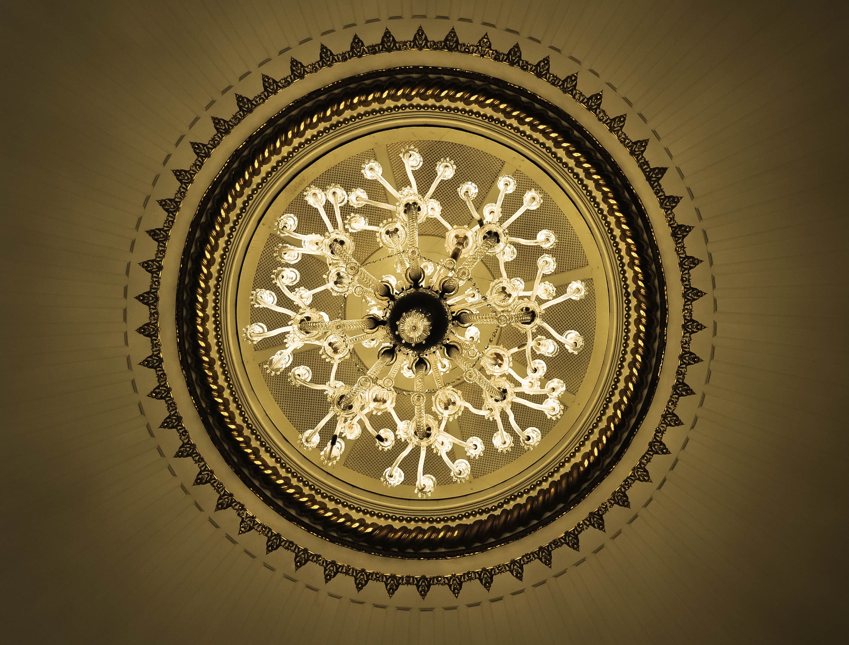 geometric shape, santa, design, theatre, architecture, recife, built structure, creativity, clock face, chandelier, clock, pernabuco, ornate, gold colored, HD Wallpaper