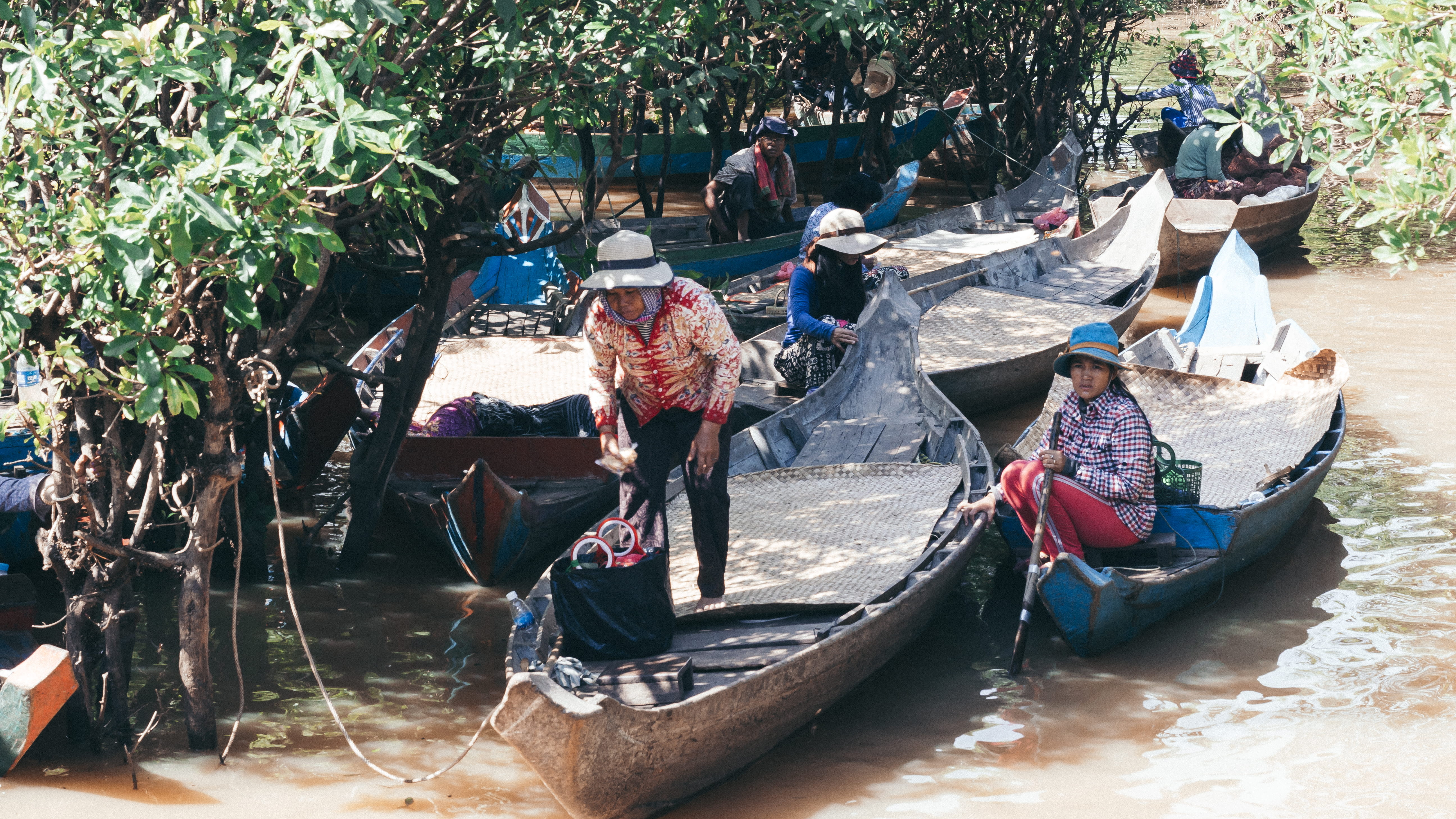 outdoors, group of people, asia, tonle sap street, day, 5K, occupation, transportation, lake, waterfront, tonle sap, tree, mode of transportation, people, HD Wallpaper