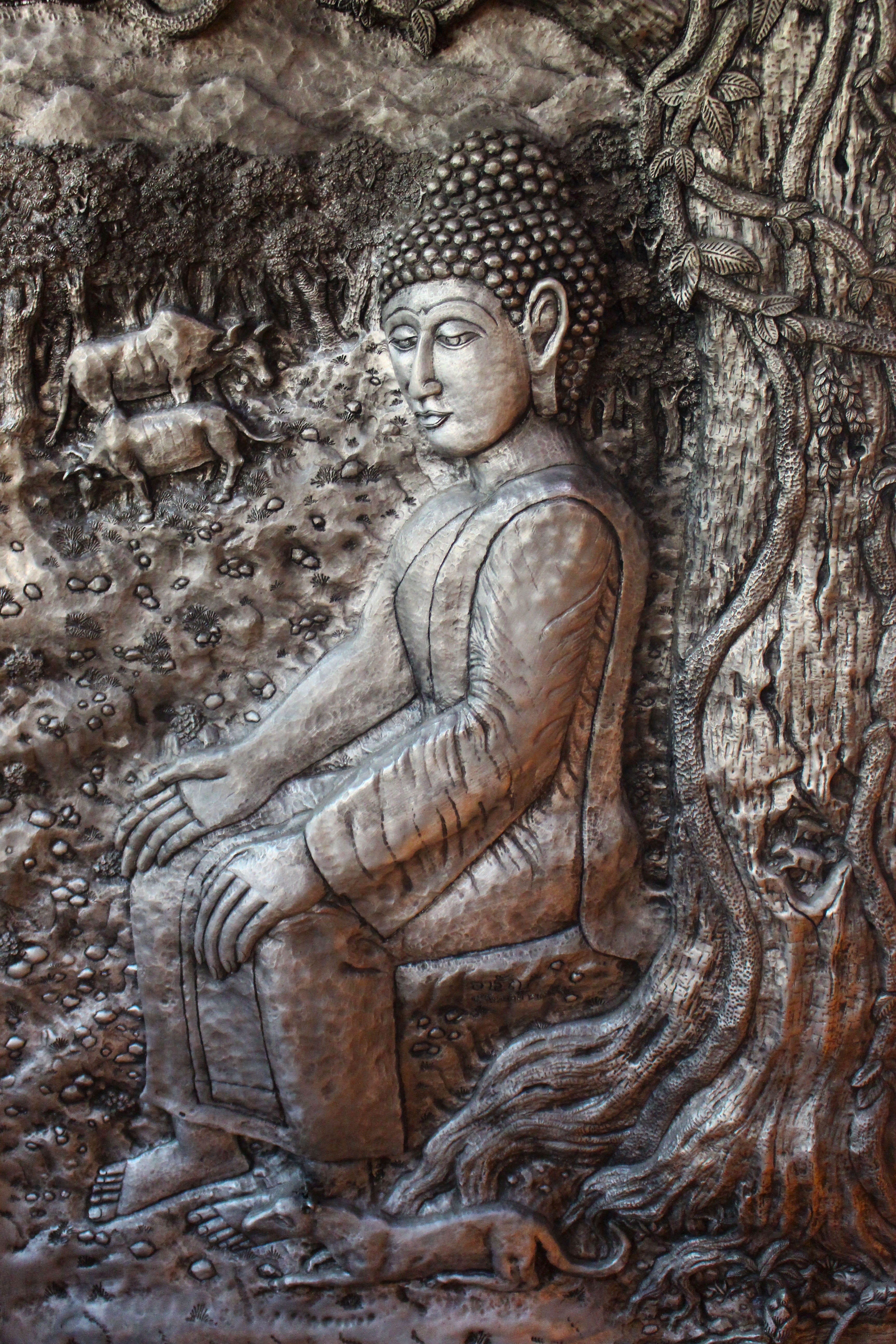 Thailand, representation, peaceful, face, Asia, history, Temple, human representation, sculpture, idol, oriental, art and craft, Buddhism, faith, spiritual, Phone HD Wallpaper