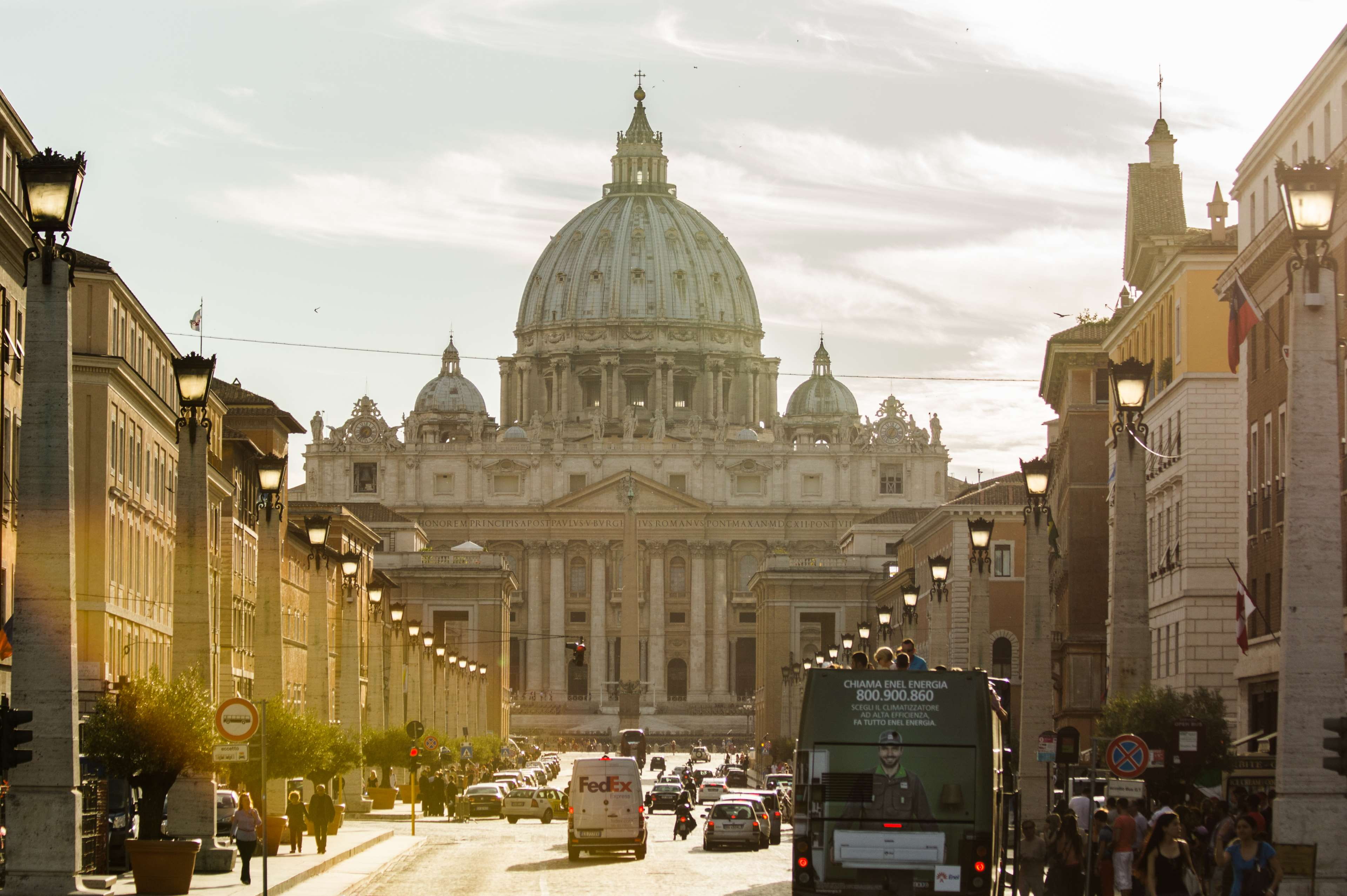 street, people, place of worship, incidental people, cars, church, sightseeing, town, lamppost, mode of transportation, square, spirituality, road, nature, HD Wallpaper