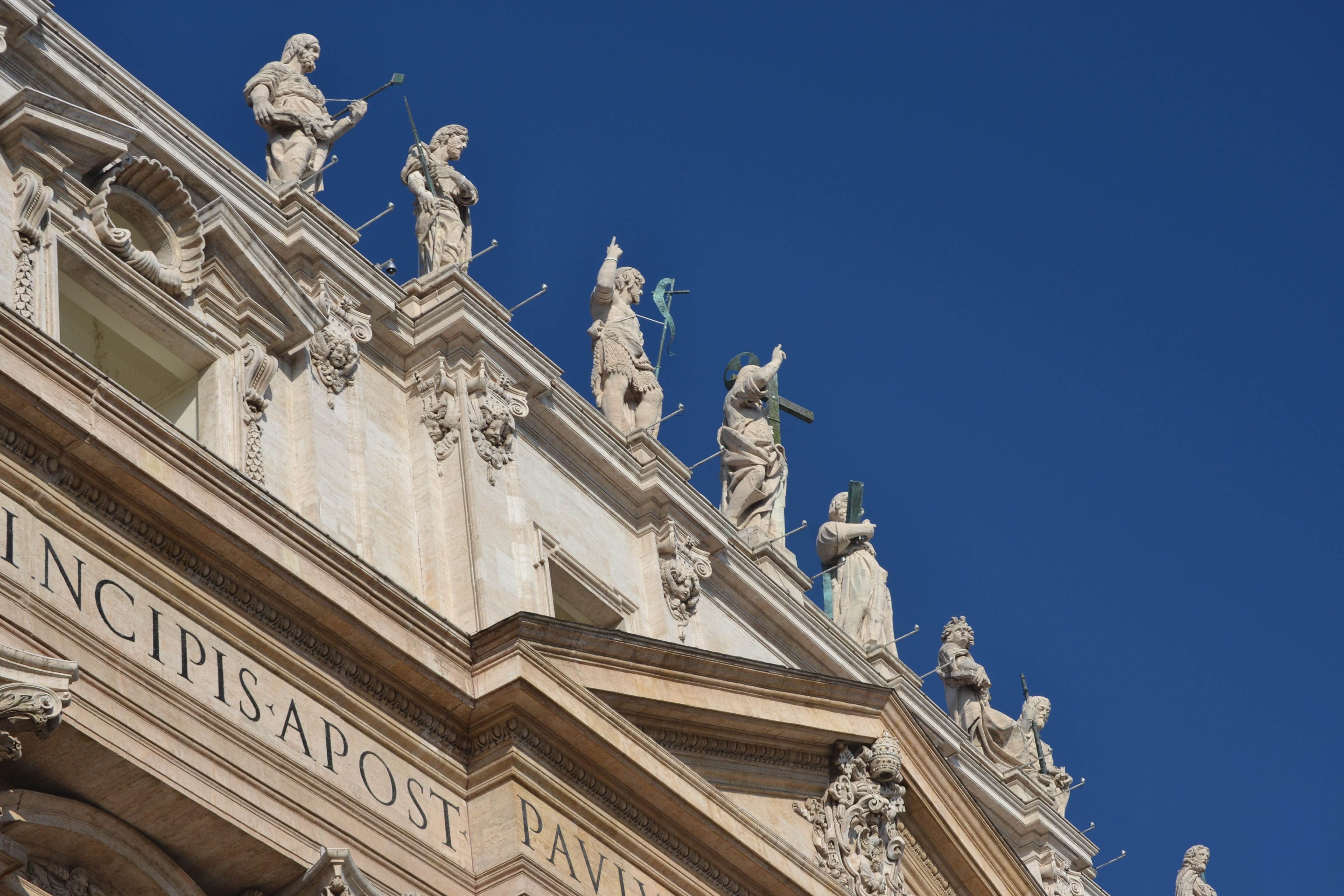 religion, sky, st peters square, day, clear sky, blue, nature, vatican, church, sunlight, no people, potato, statue, history, travel destinations, craft, HD Wallpaper