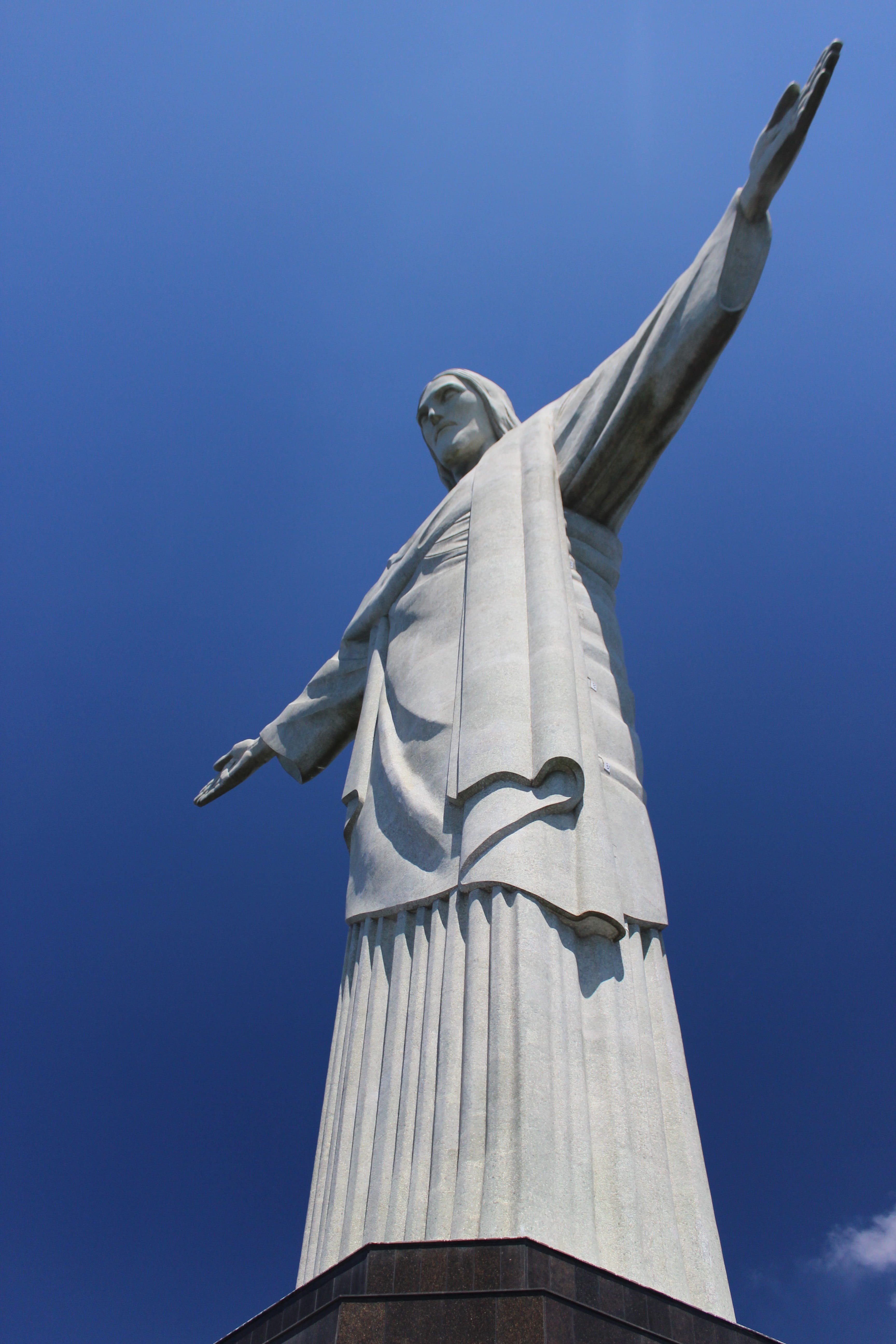 low angle view, jesus, human representation, memorial, janeiro, nature, culture, sculpture, rio, history, no people, 5K, outdoors, statue, Janeiro, brazilian, Phone HD Wallpaper