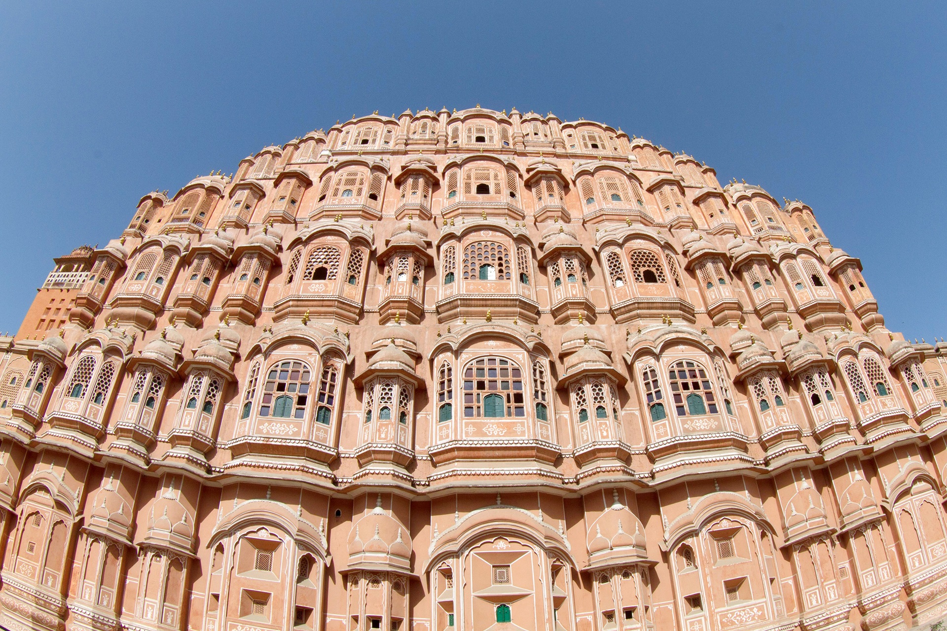 gothic style, 1080P, travel destinations, facade, the past, mural, concrete, low angle view, city, arch, rajasthan, architecture, history, jaipur, places of interest, HD Wallpaper