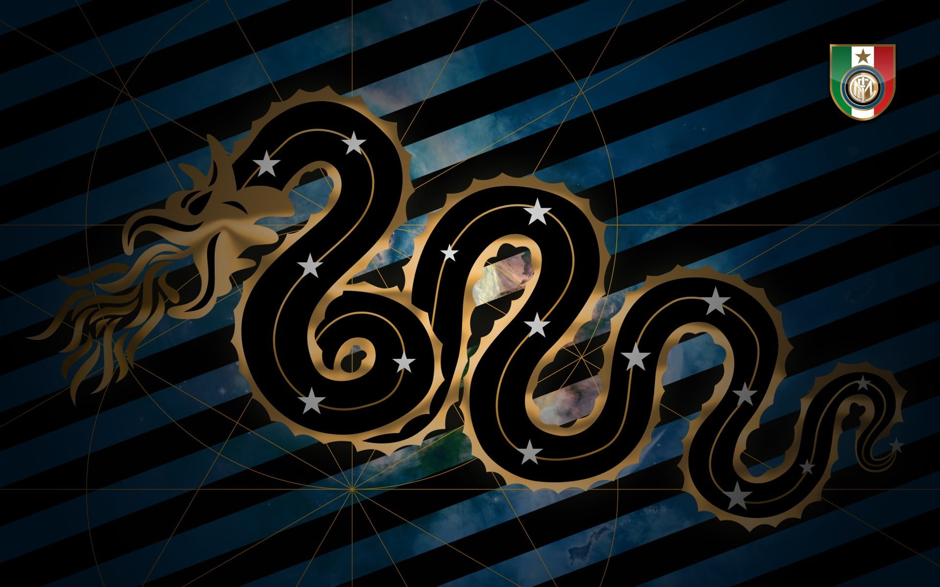 gold Colored, design, no people, day, dragon, abstract, curve, glass - material, ornate, pattern, illustration, Milan, retro Styled, The Nerazzurri, sign, HD Wallpaper