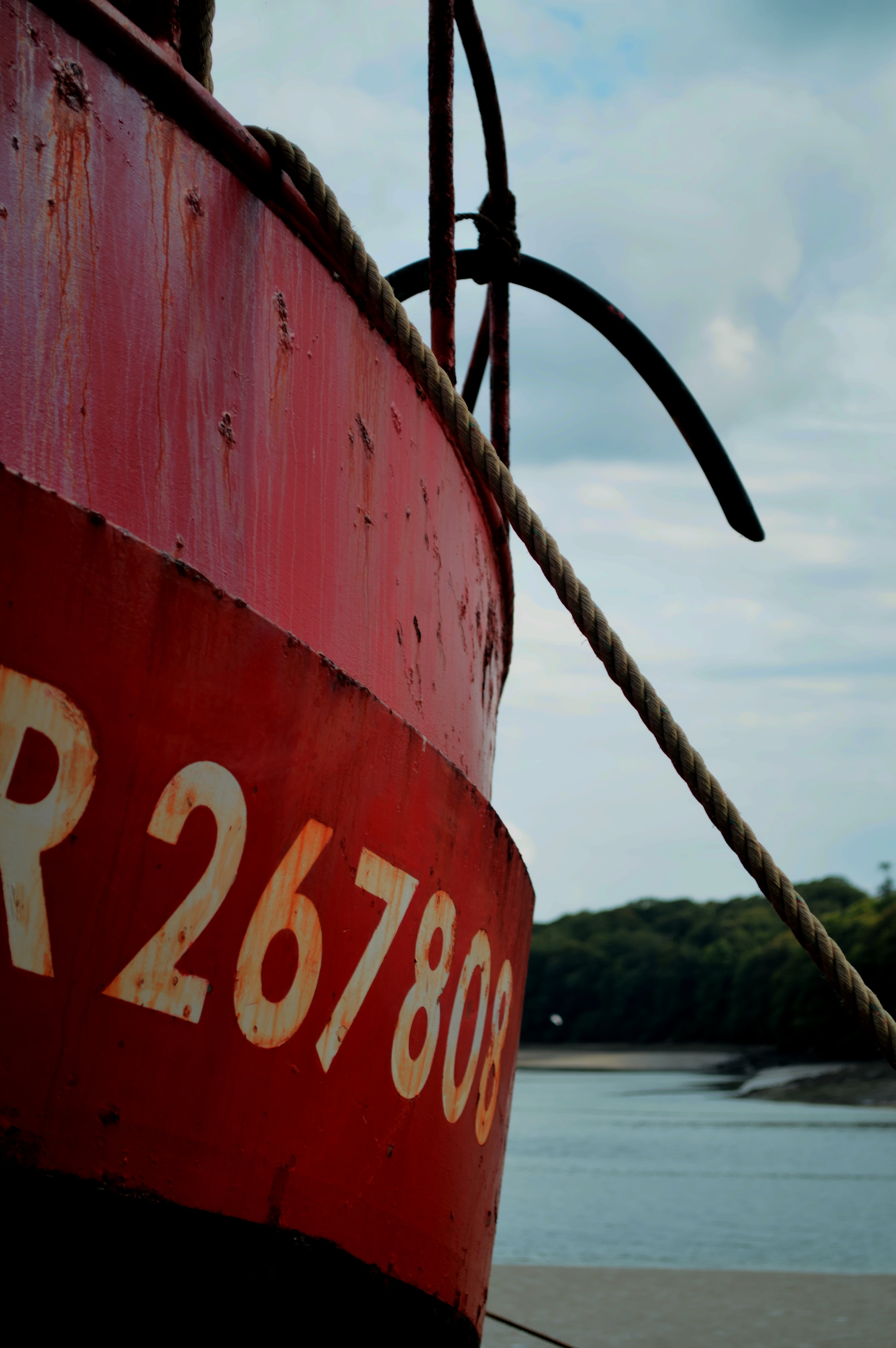 outdoors, cloud - sky, france, marine, sky, focus on foreground, text, day, boat, transportation, shore, safety, western script, red, navigation, ship, Phone HD Wallpaper