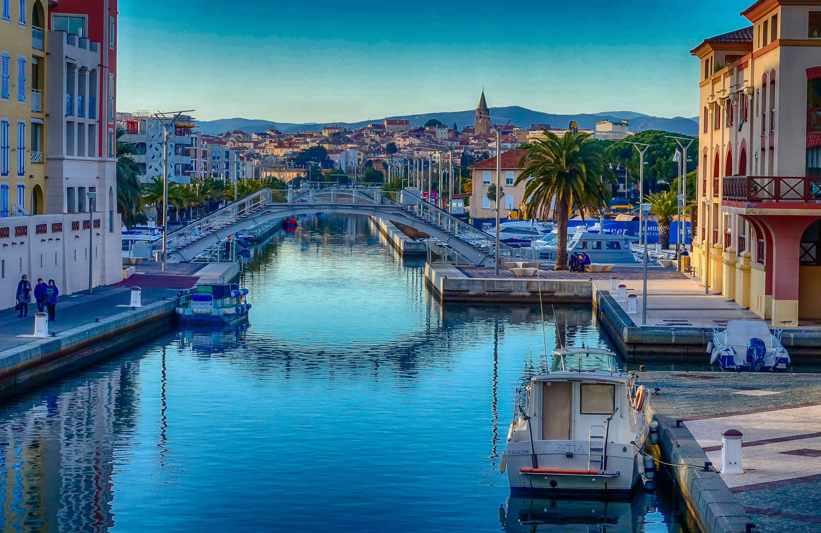 France, 2K, Frejus, bridge, home, channel, Provence-Alpes-Cote dazur, HD Wallpaper