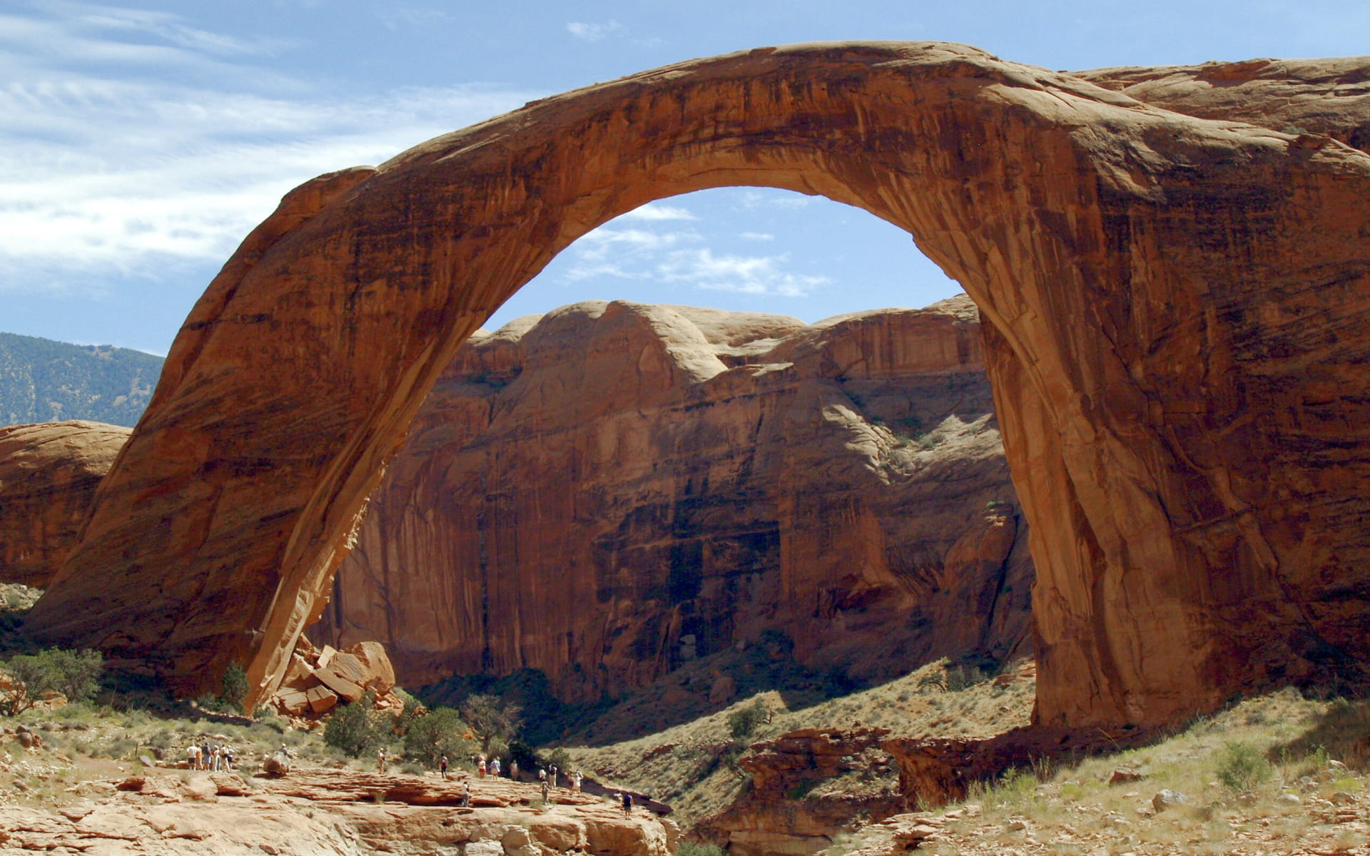 arizona, brown, famous Place, utah, rainbow bridge, red, rocks, formation, travel destinations, sky, natural arch, canyon, climate, non-urban scene, rock formation, HD Wallpaper