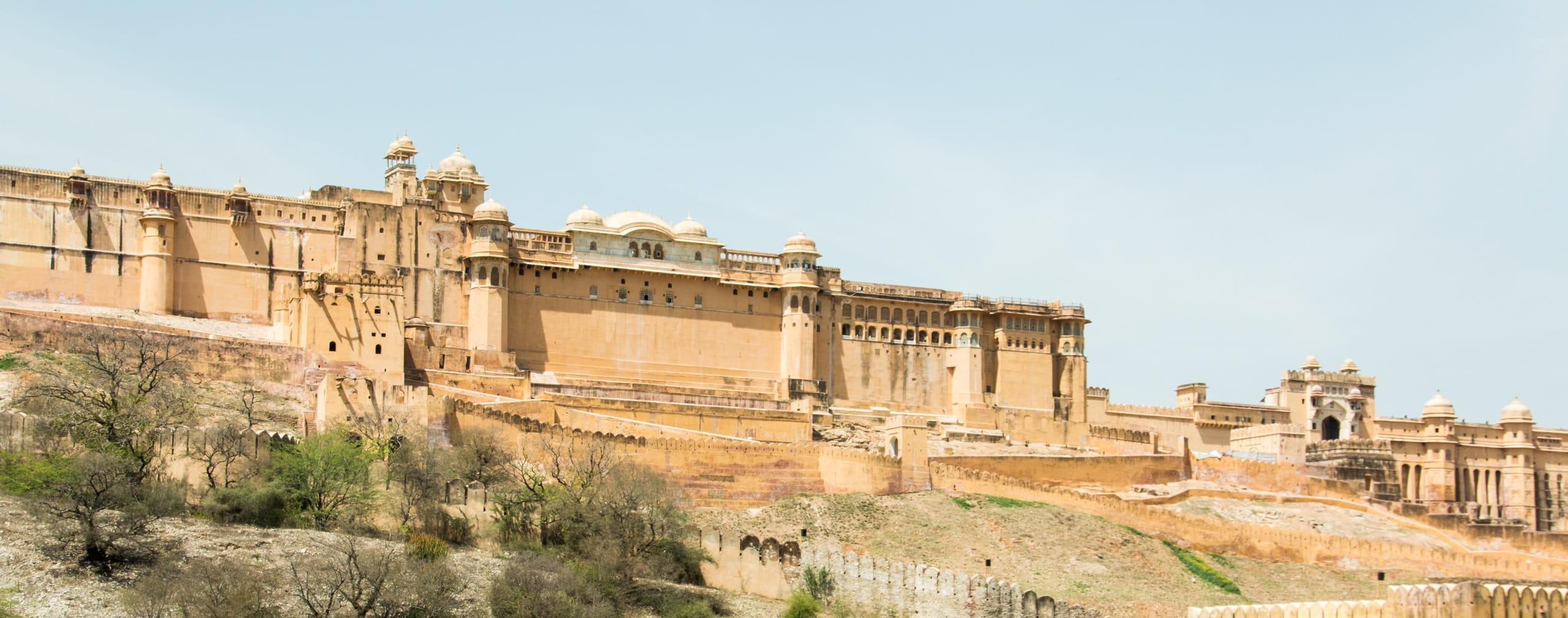 sky, built structure, famous, fort, rajasthan, old, amber, archaeology, ancient, ancient civilization, no people, the past, old ruin, fortification, culture, HD Wallpaper