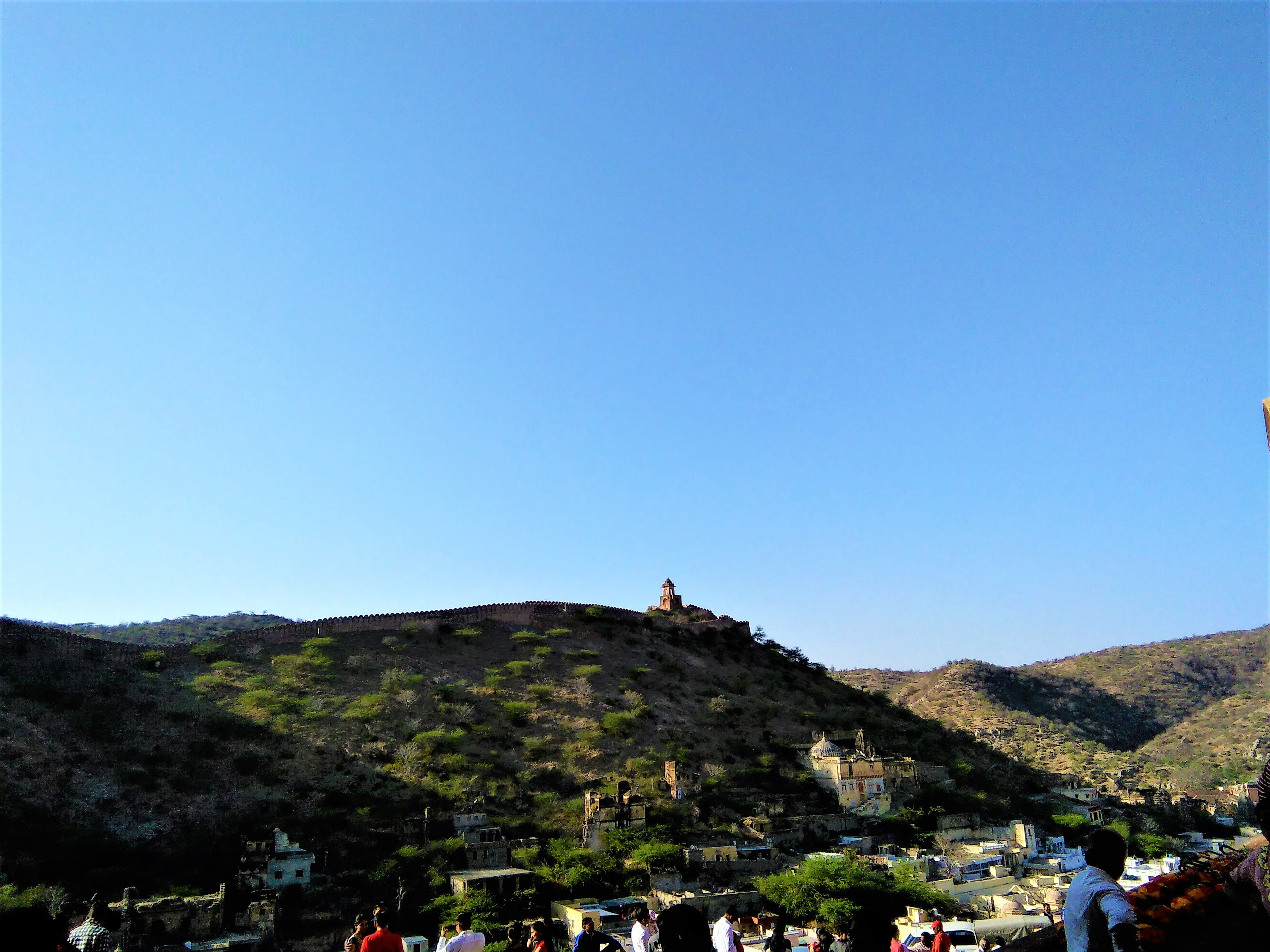 palaces, blue, real people, Jaipur, 2K, india, travel, scenics - nature, outdoors, sky, Indian heritage, architecture, day, nature, leisure activity, copy space, HD Wallpaper