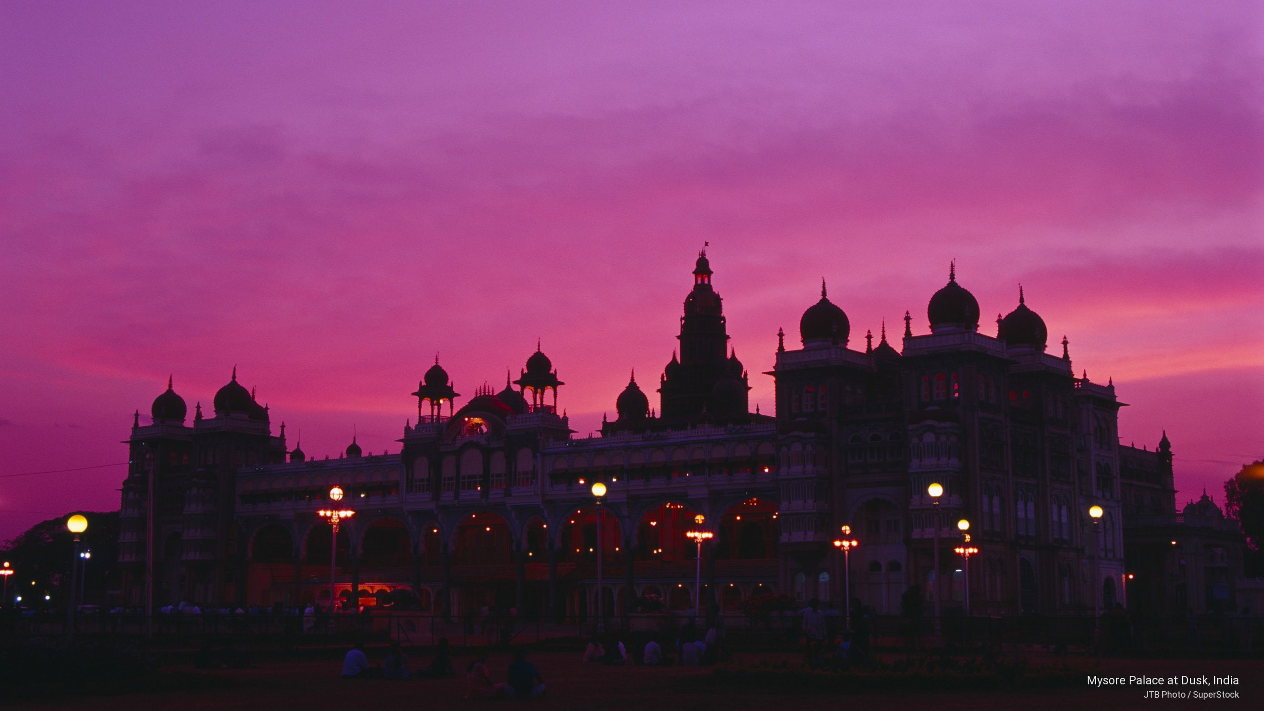 palace, india, dusk, Asia, mysore, 2K, HD Wallpaper