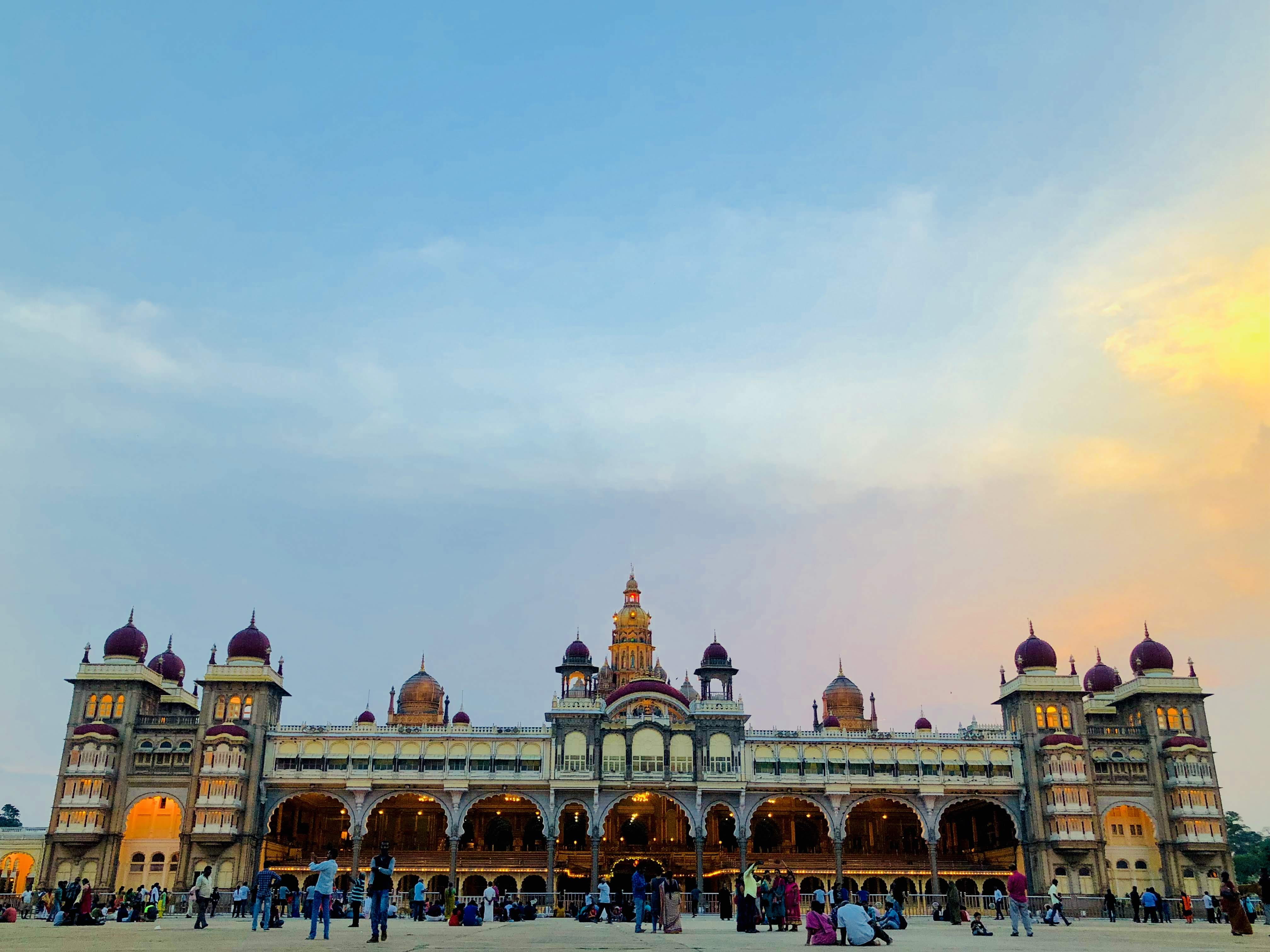 mysuru, monument, historical, group of people, city, large group of people, tourism, travel destinations, arch, prince, crowd, building, religion, history, HD Wallpaper